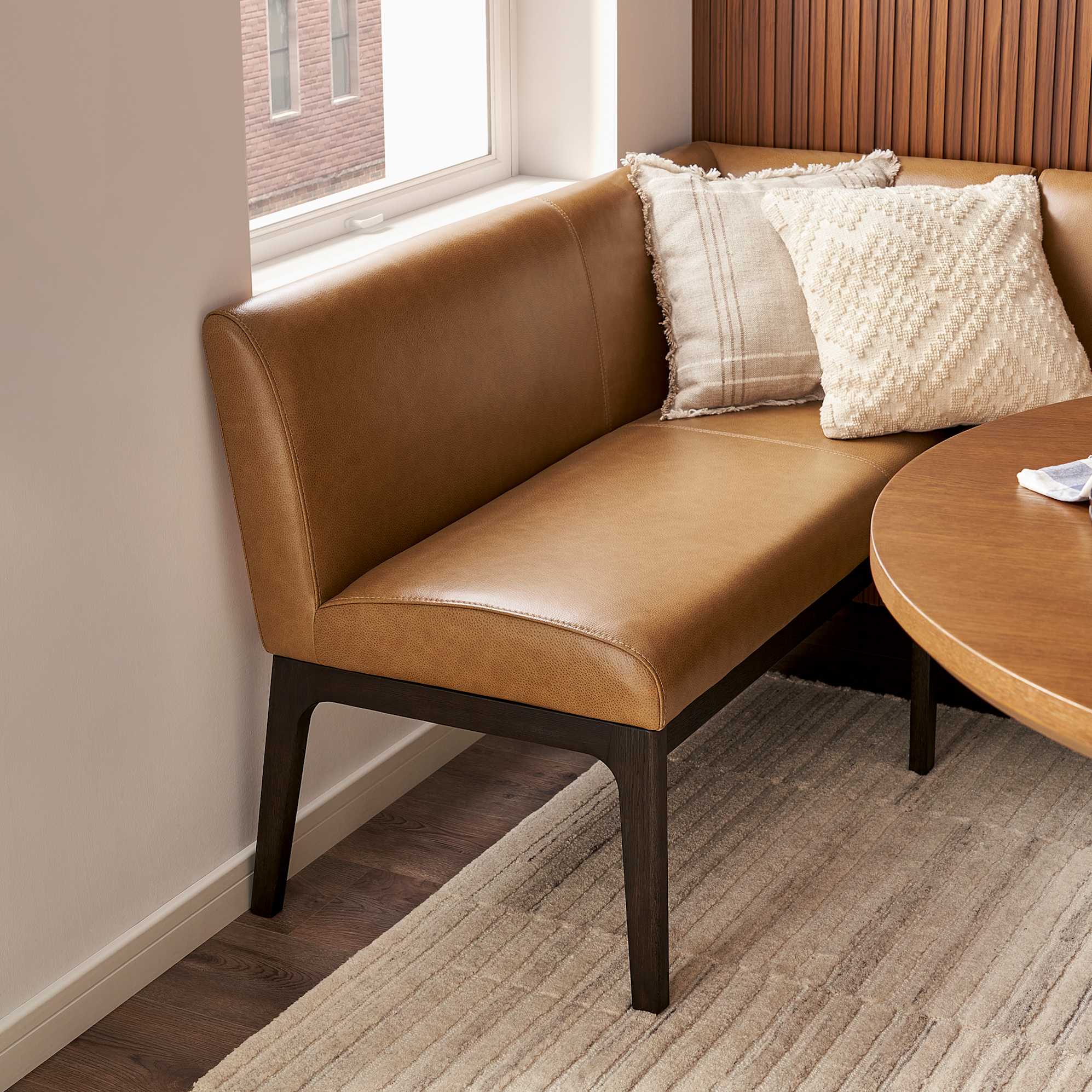 Elliot Leather Right Banquette Bench 3