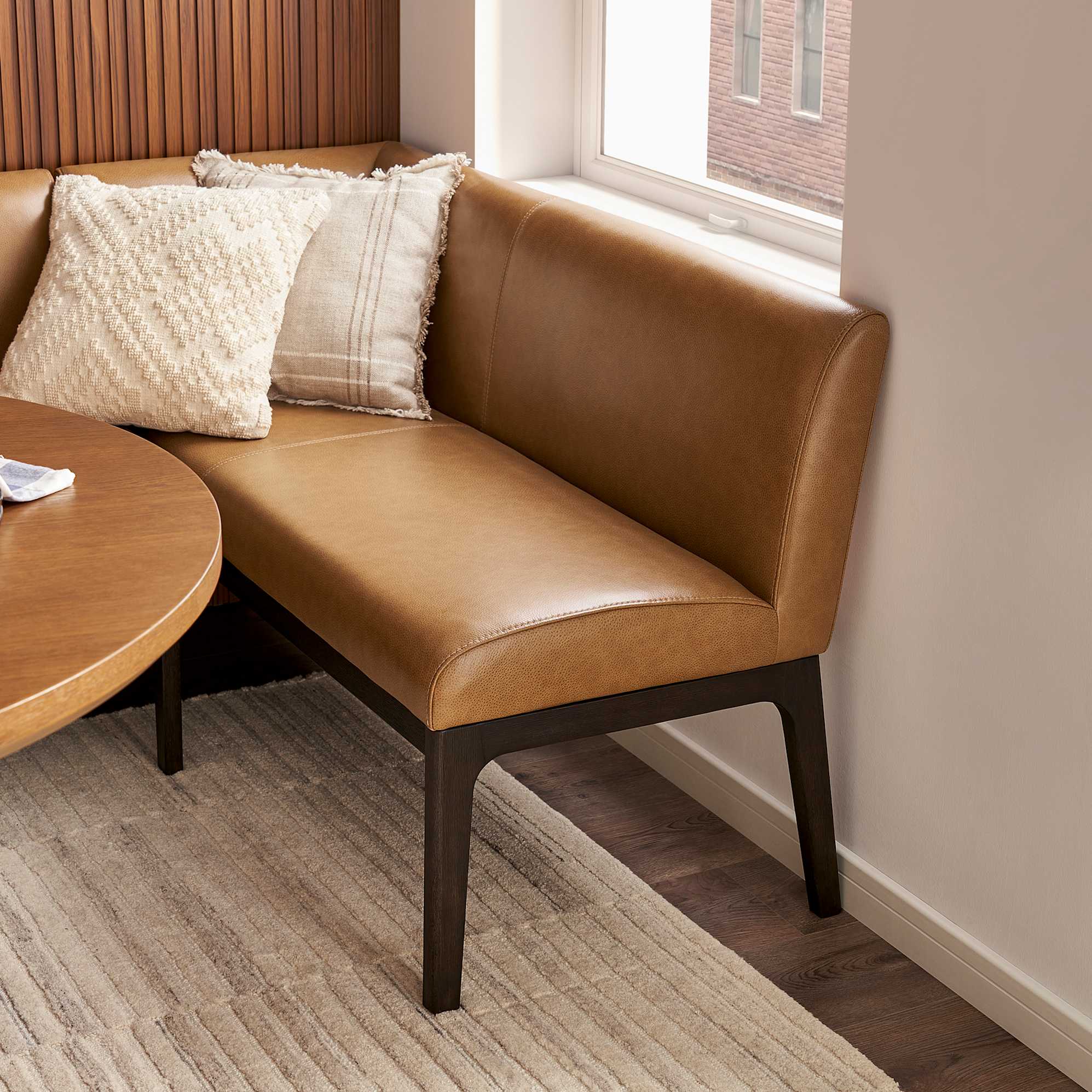 Elliot Leather Left Banquette Bench 3