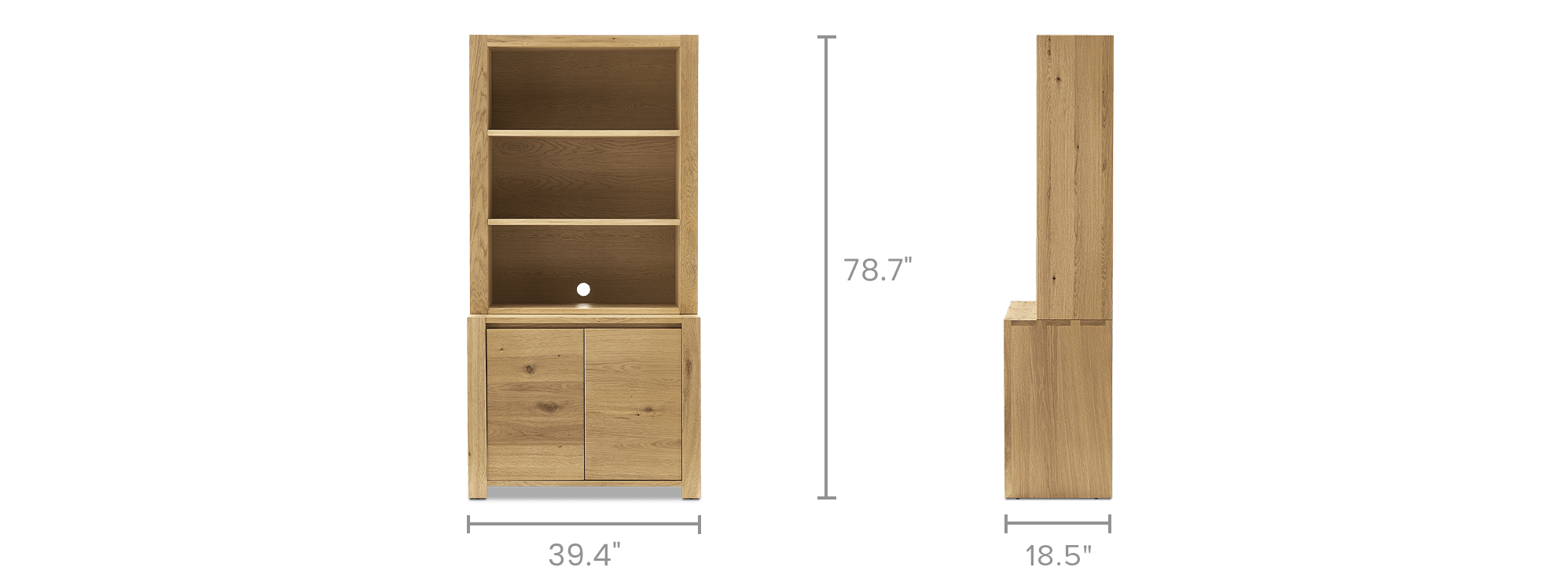 dimension of Bradley Small Sideboard with Small Hutch