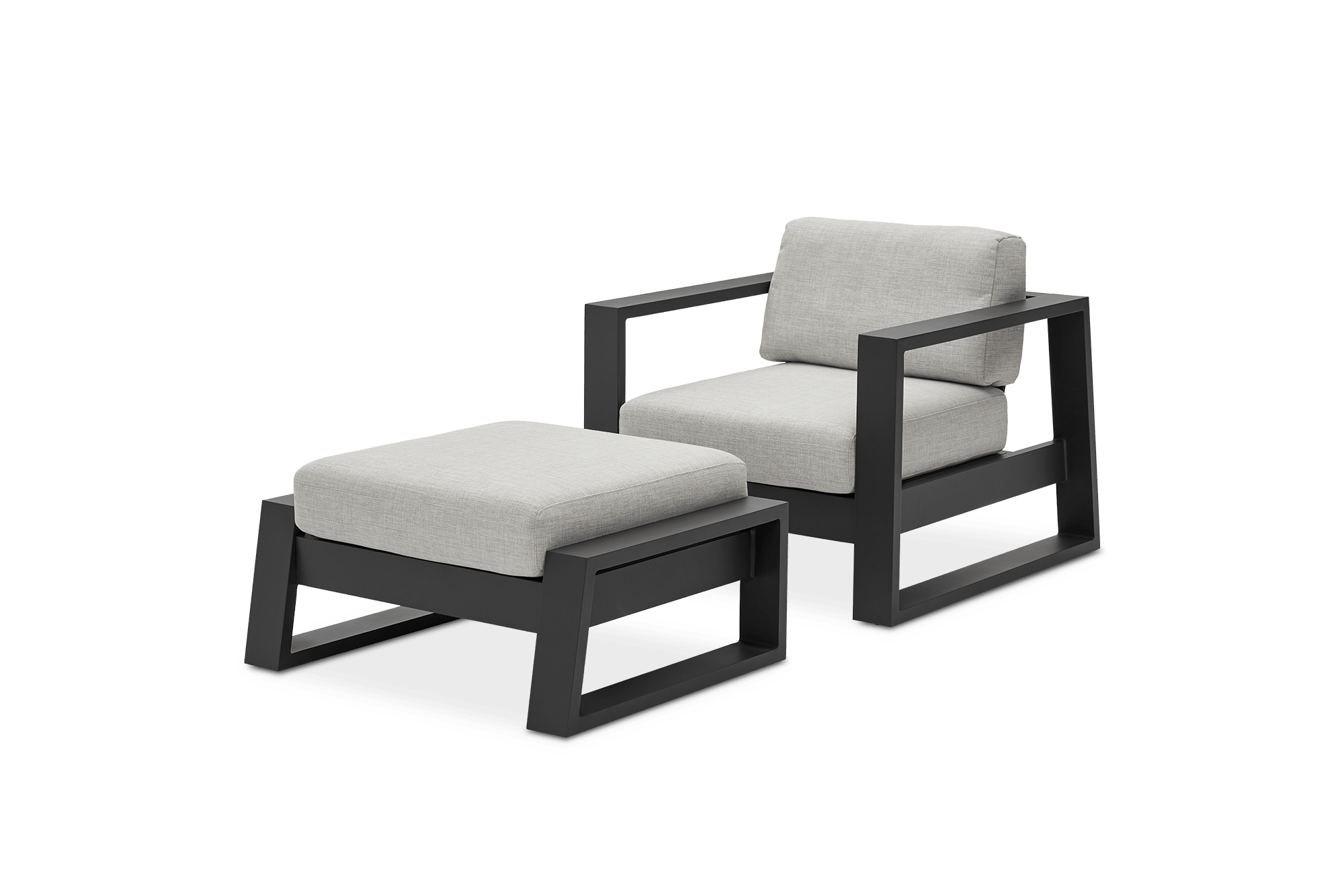 Rio Outdoor Teak Lounge Chair & Ottoman Set 1
