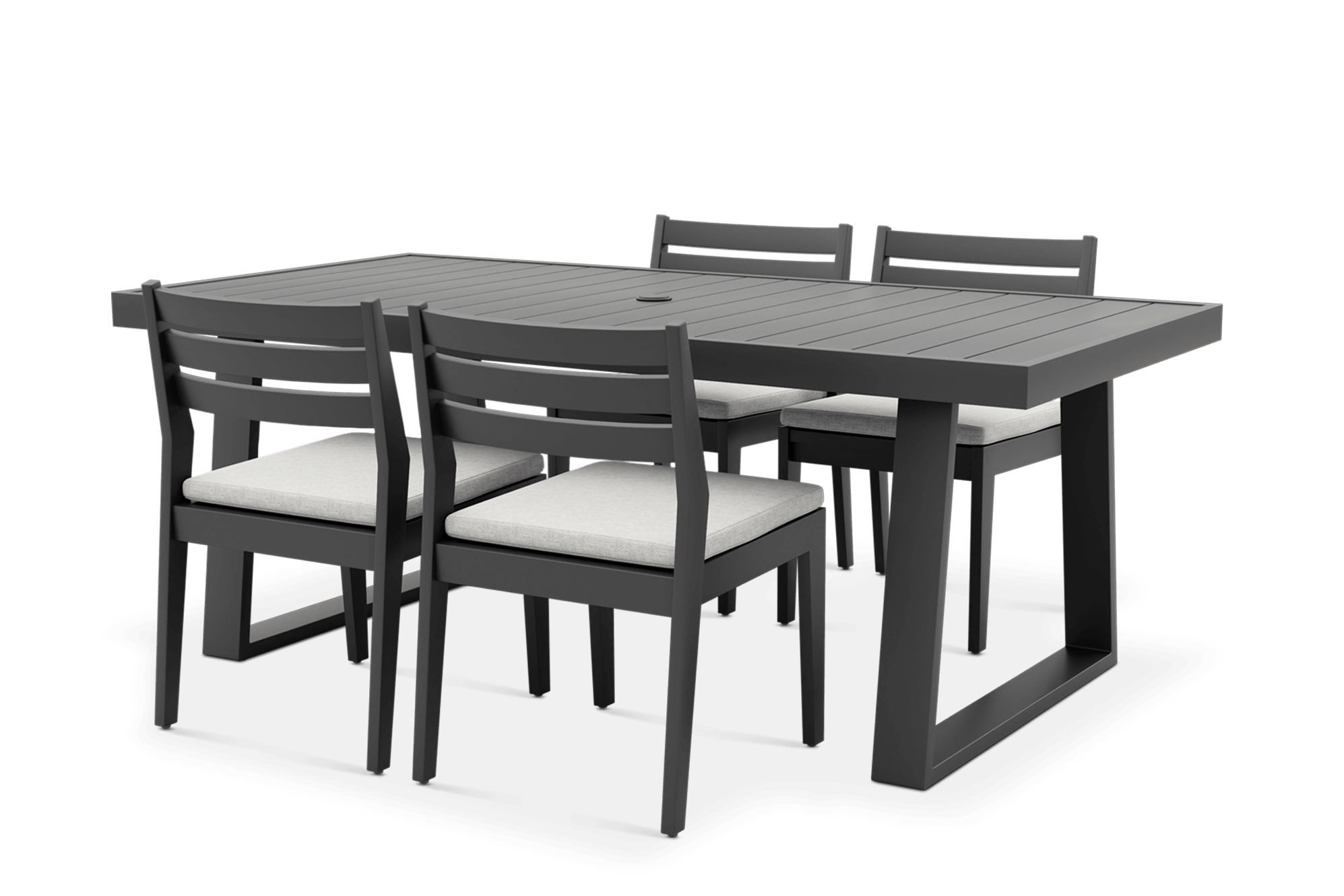 Rio Outdoor Aluminium Dining Table, 200cm and 4 Chairs