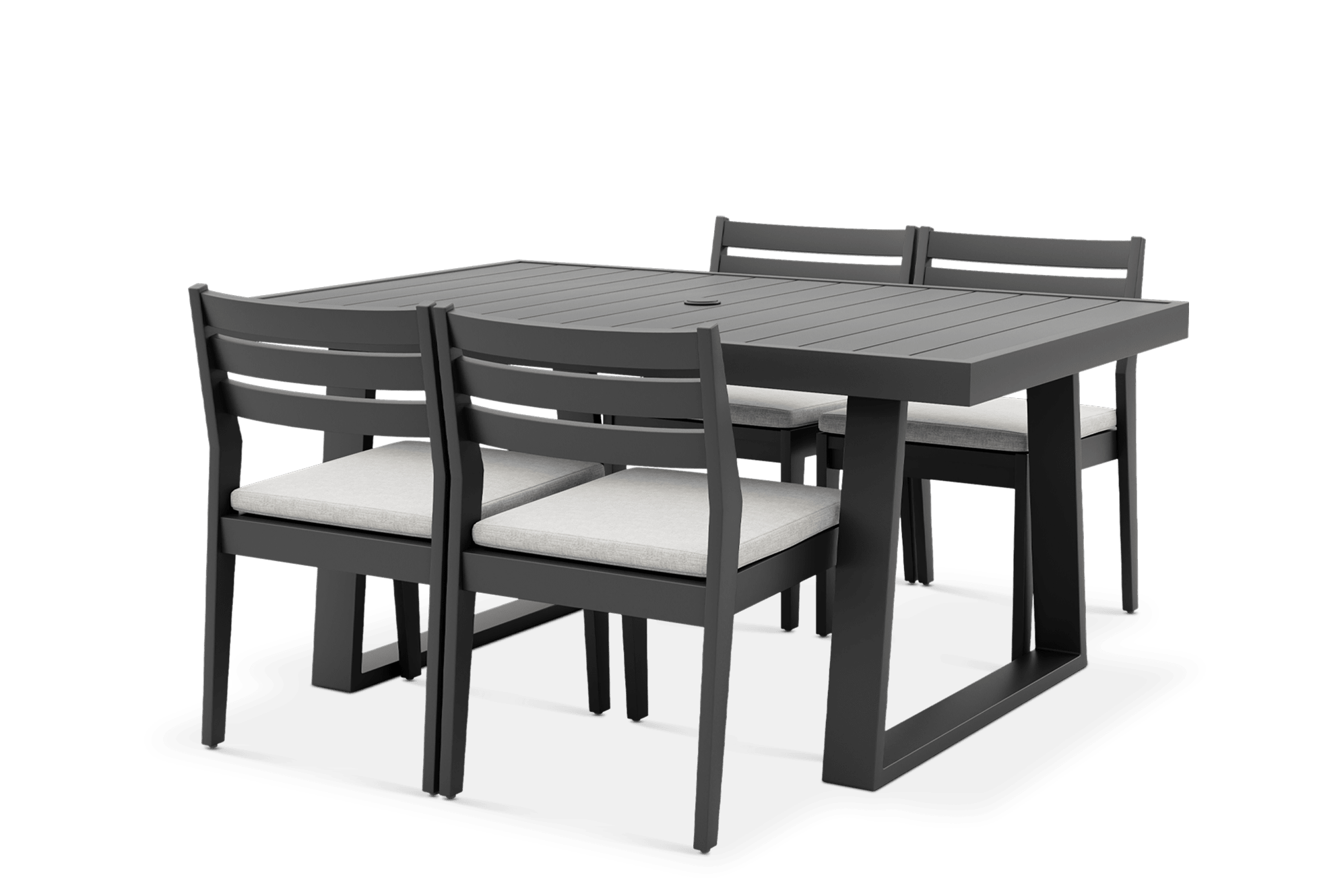 Rio Outdoor Aluminium Dining Table, 160cm and 4 Chairs