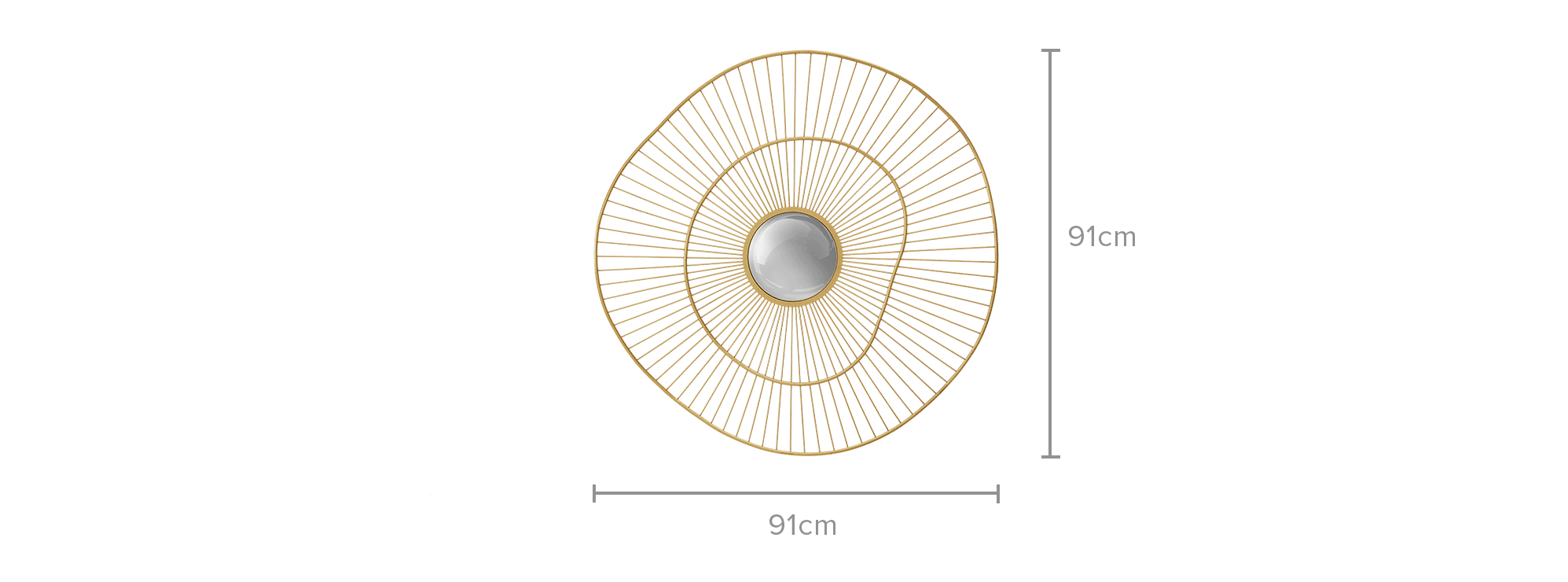 dimension of Haylen Large Wall Mirror