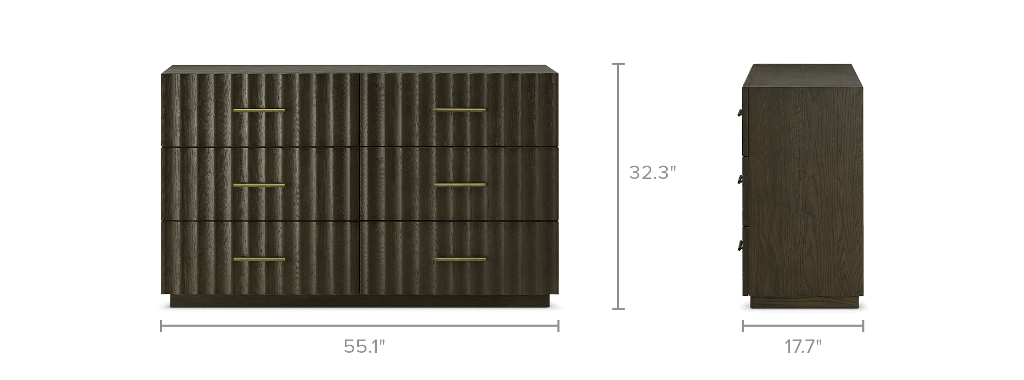 dimension of Sloane 6-Drawer Dresser
