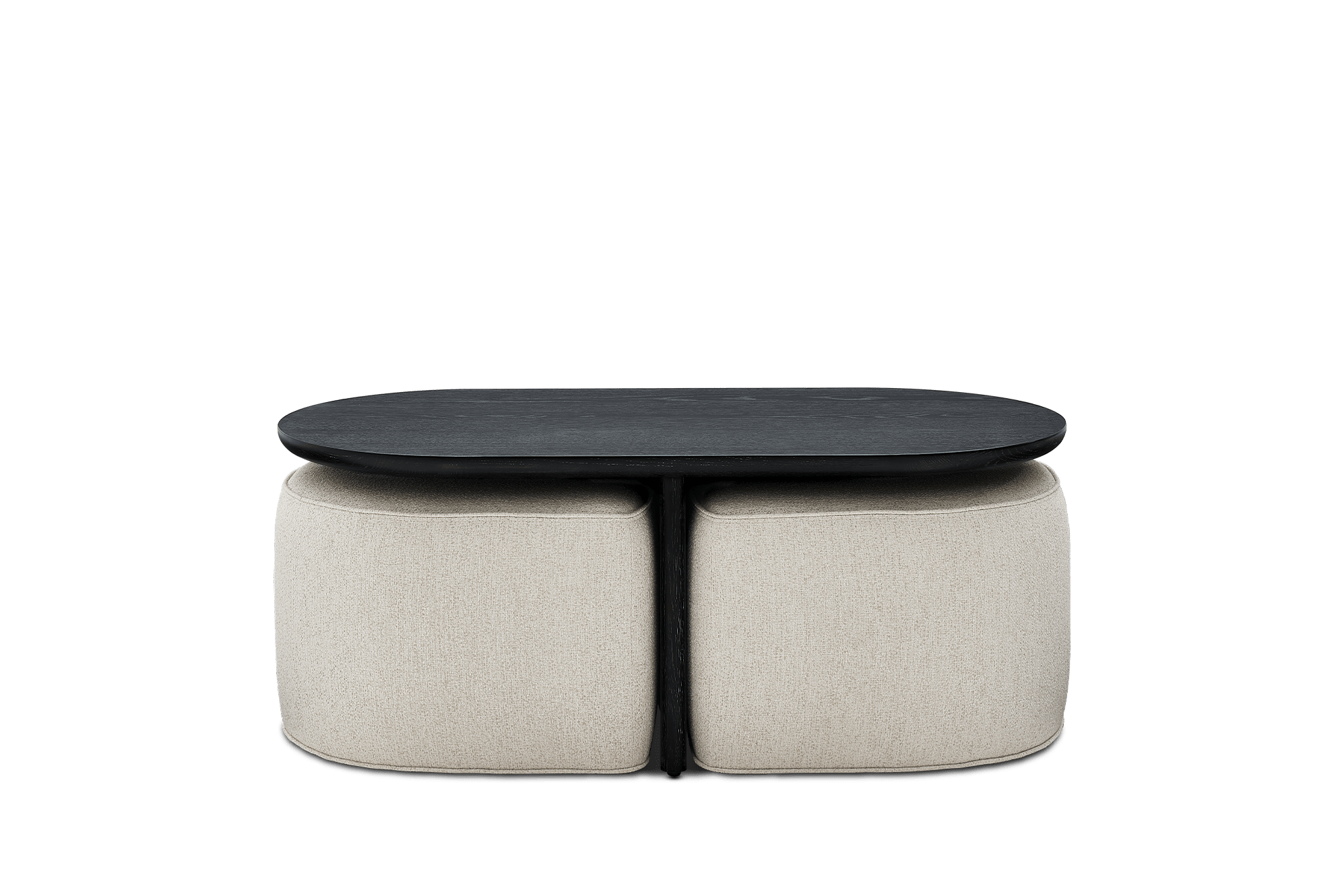 Hugg Rectangular Nest of Coffee Table, Performance Dune (Black)