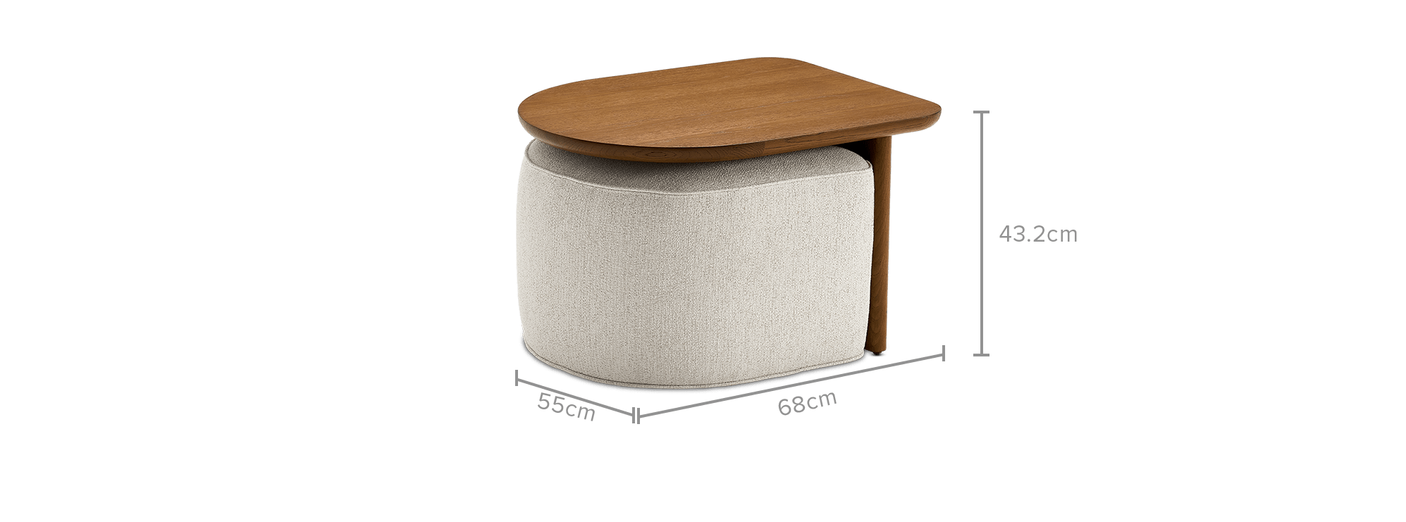 dimension of Hugg Nesting Side Table