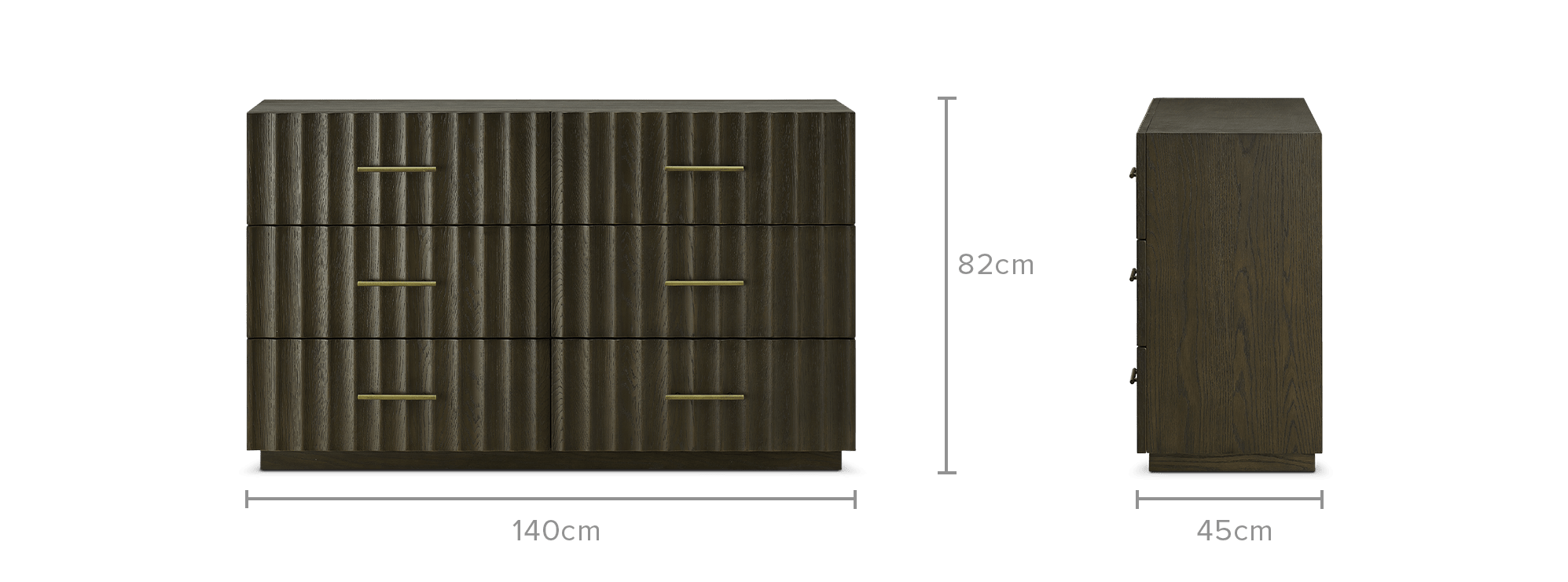 dimension of Sloane 6-Drawer Dresser