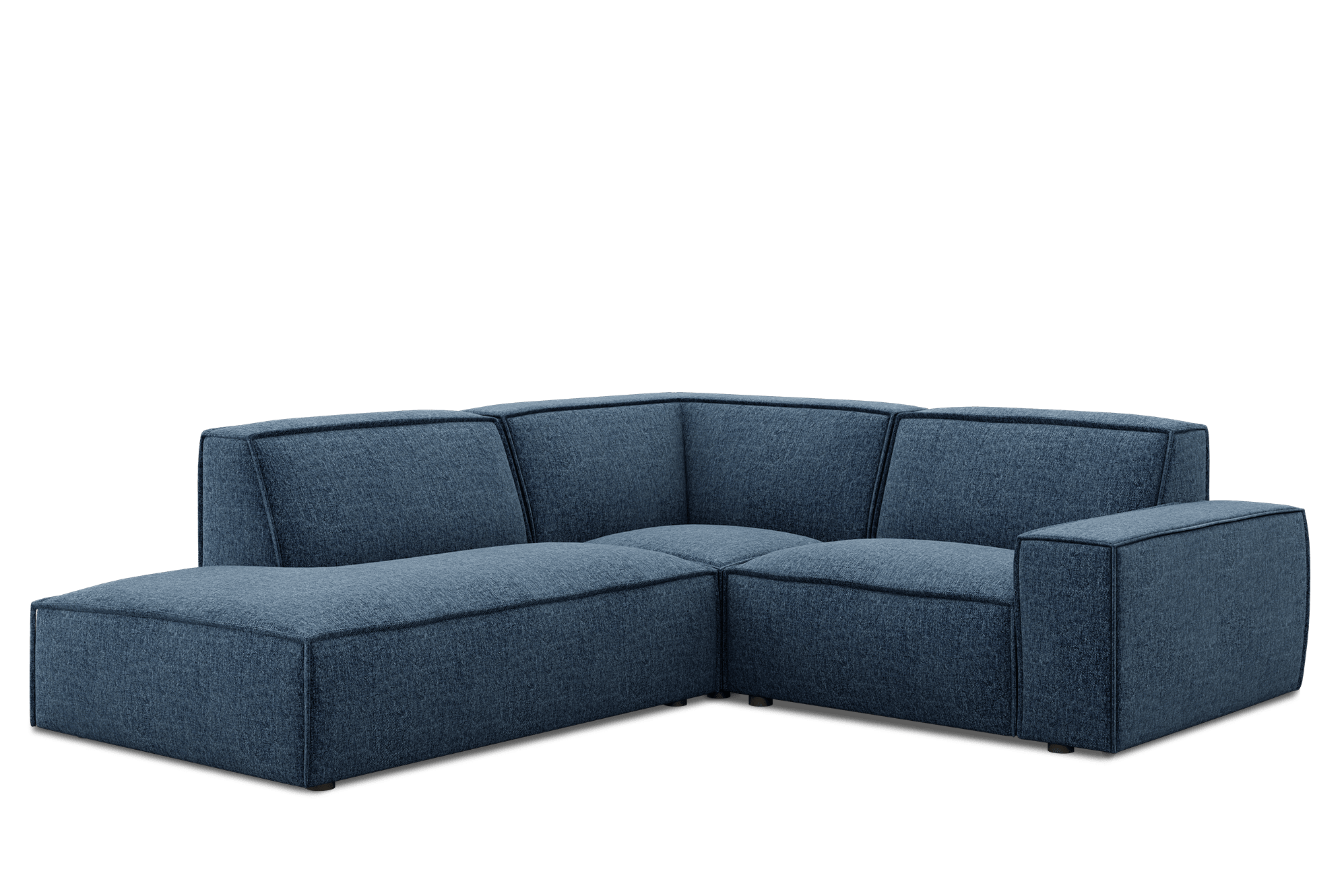 Jonathan Side Chaise Sectional Sofa Left Facing Customized, (Twill) Indigo Blue