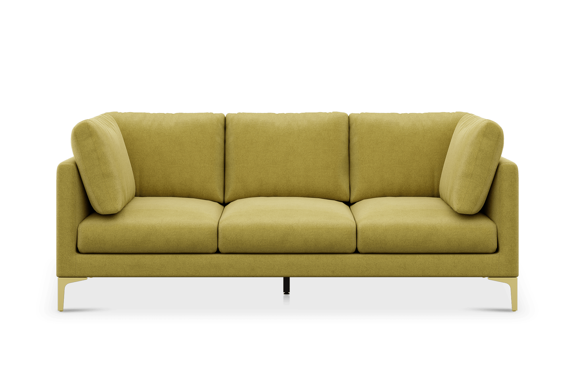 Adams Sofa Customized, (Velluto) Olive Gold (Brass Leg)