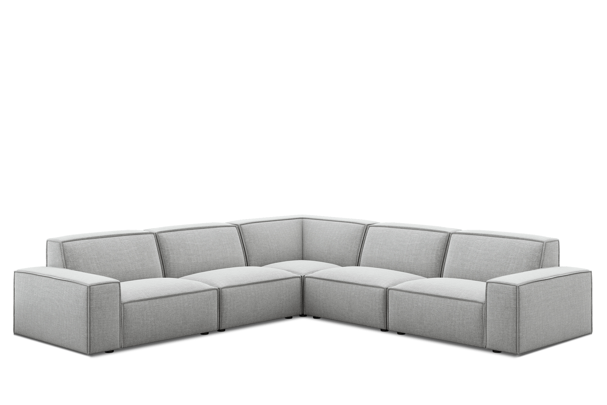 Jonathan L-Shape Sectional Sofa Customised, (Performance Marcel) Smoke Grey