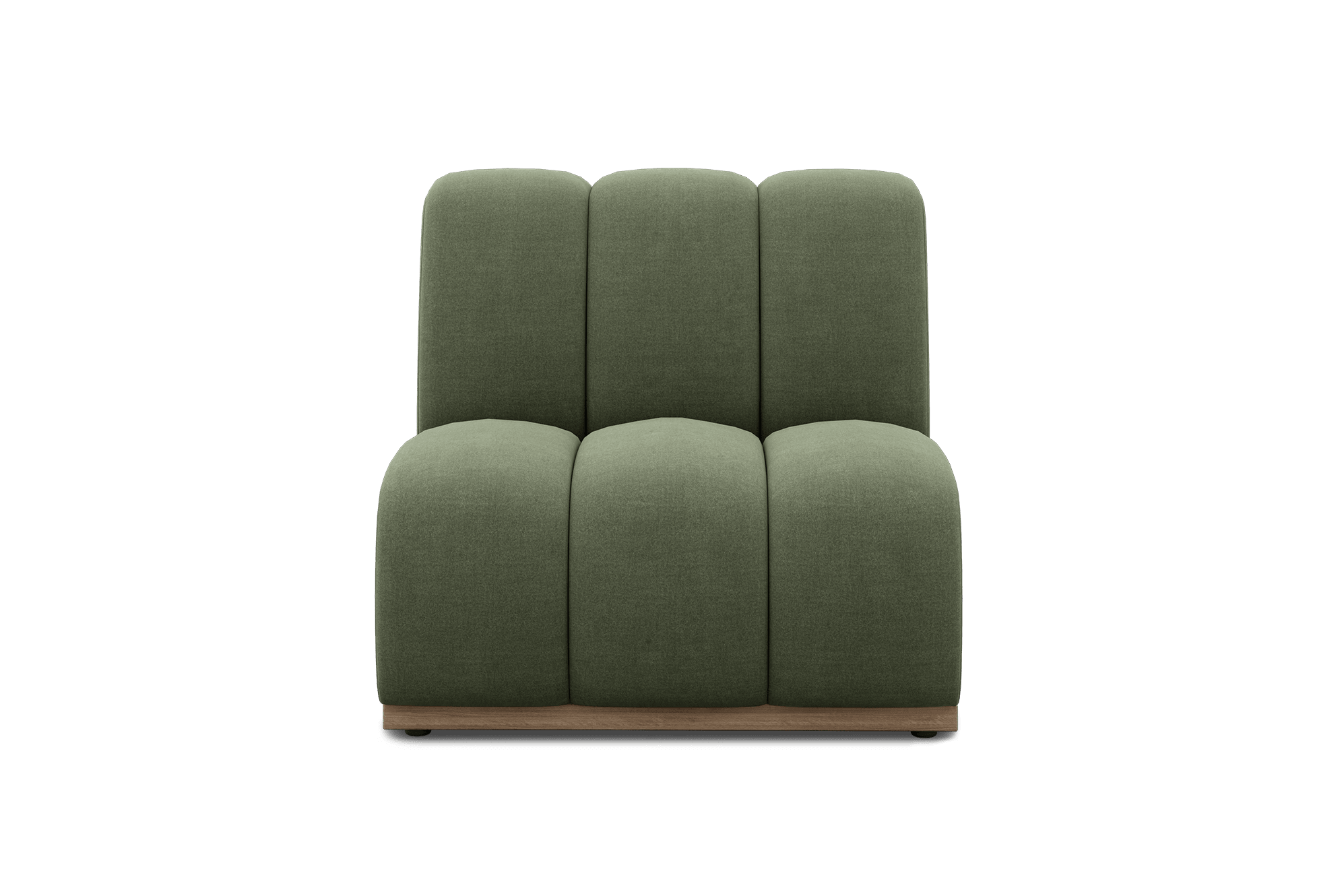 Marlow Armless Sofa Customised, (Performance Peyton) Moss (White Wash Leg)