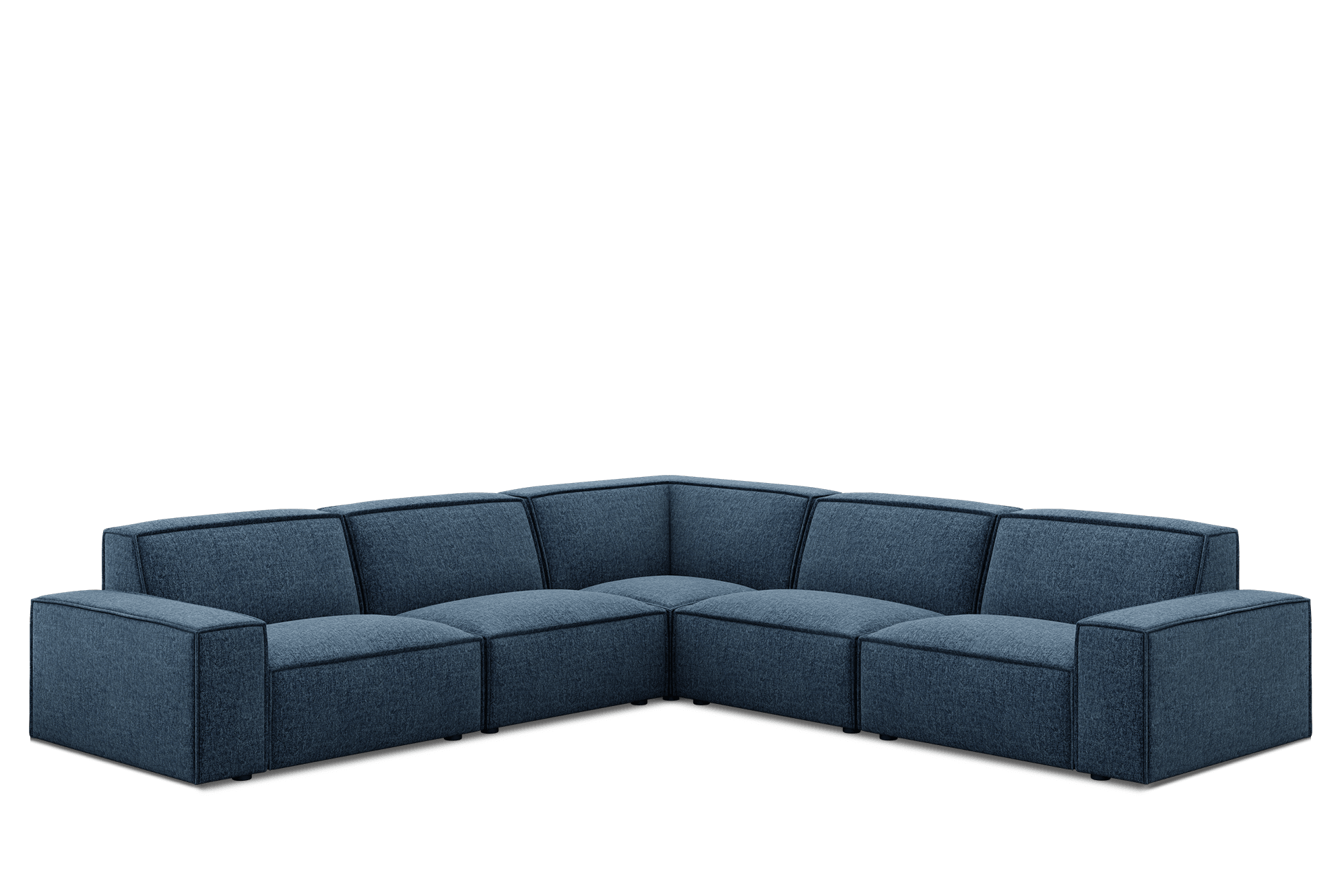 Jonathan L-Shape Sectional Sofa Customised, (Twill) Indigo Blue