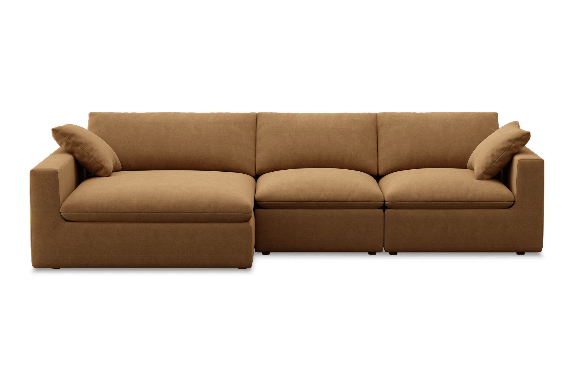 Dawson Wide Chaise Sectional Sofa Left Facing Customized, (Performance Peyton) Cumin