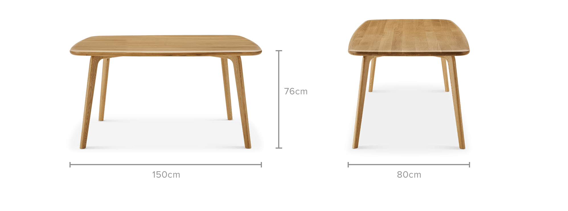 dimension of Vincent Dining Table, Oak