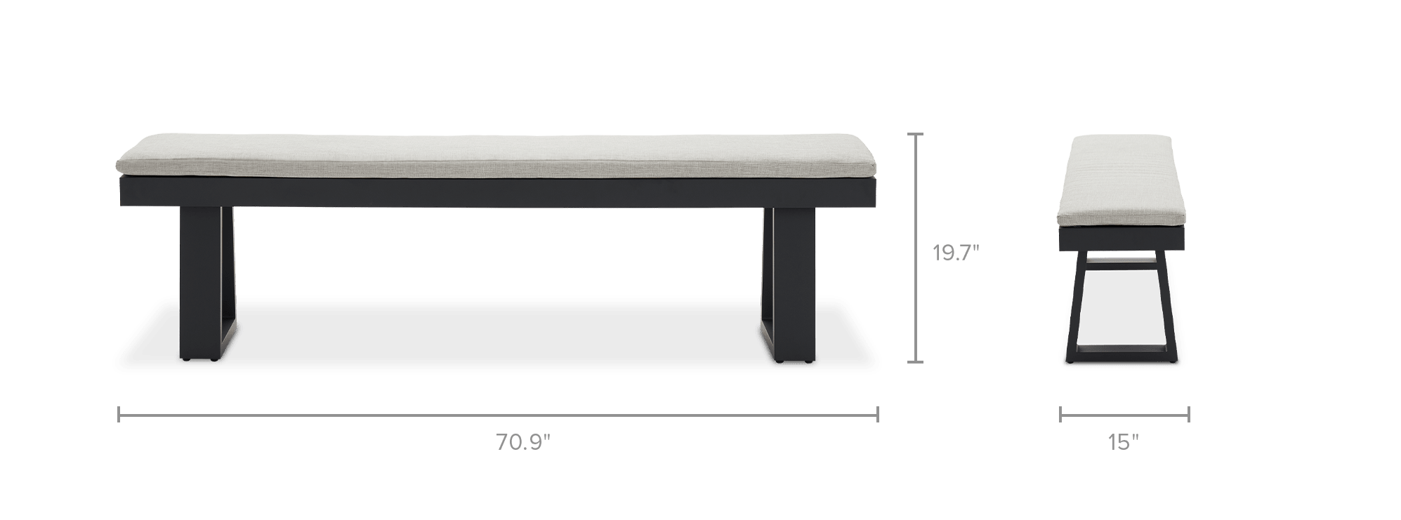 dimension of Rio Outdoor Dining Bench