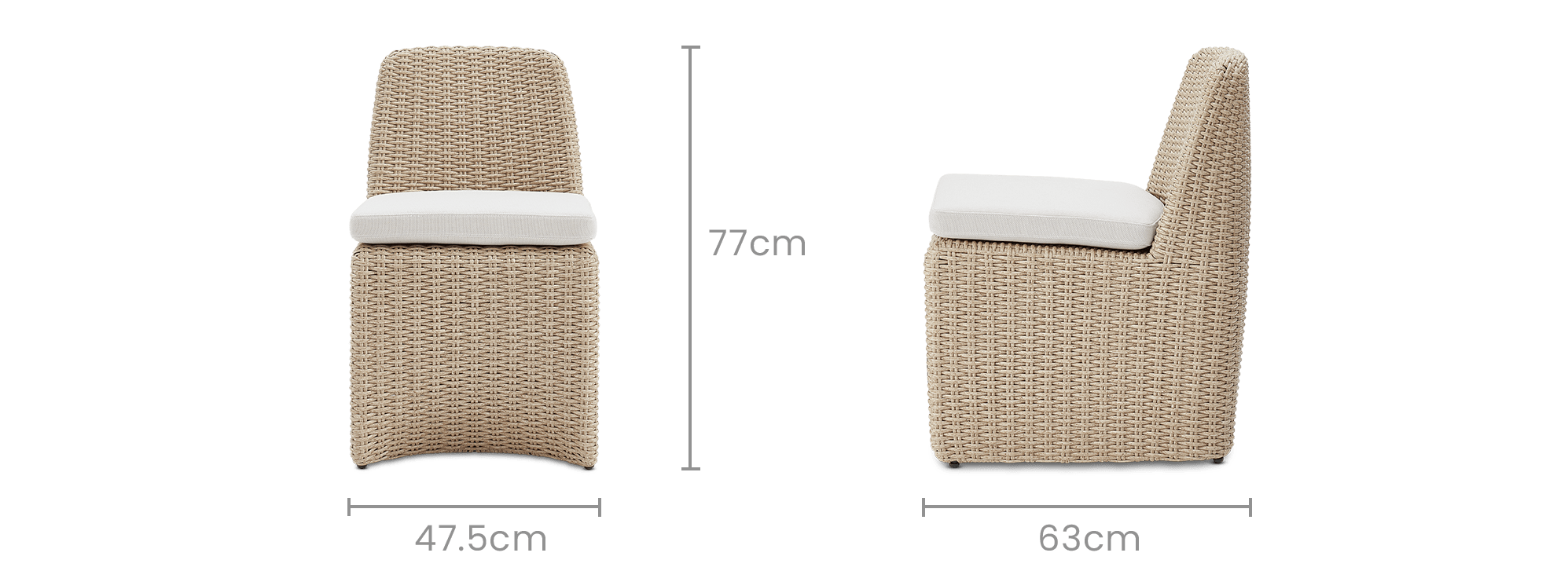 dimension of Lorna Outdoor Dining Chair Set