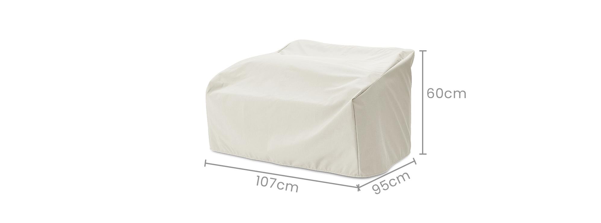 dimension of Lorna Outdoor Right Facing 1 Seater Sofa Cover