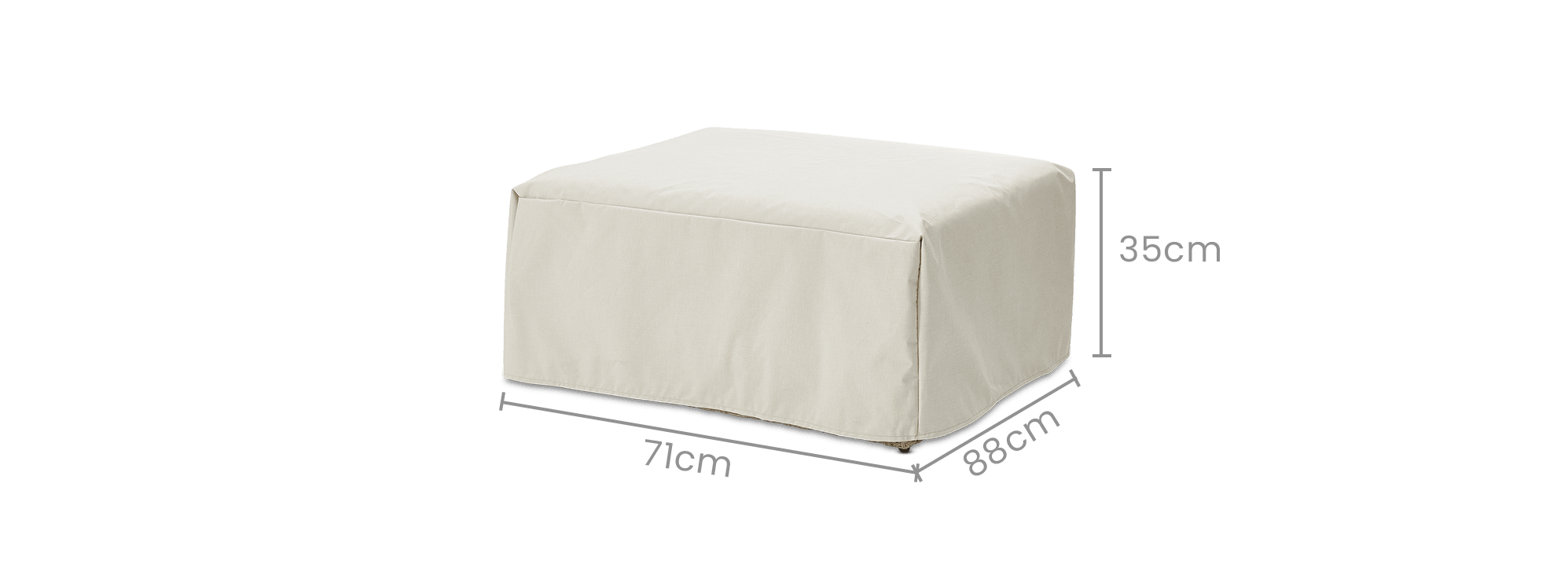 dimension of Lorna Outdoor 2-in-1 Coffee Table and Ottoman Cover