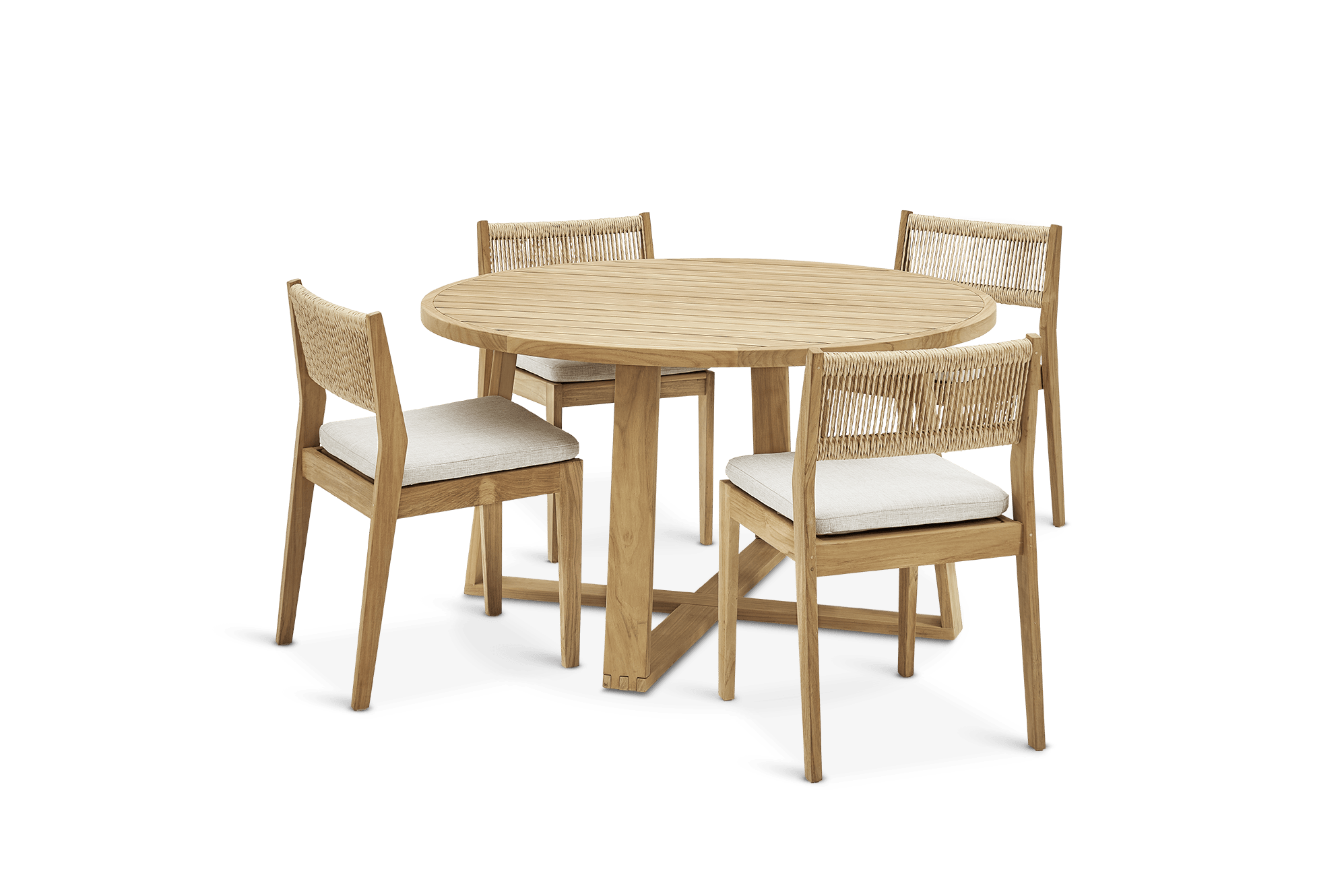 Rio Outdoor Round Dining Table with 4 Chairs Set 1