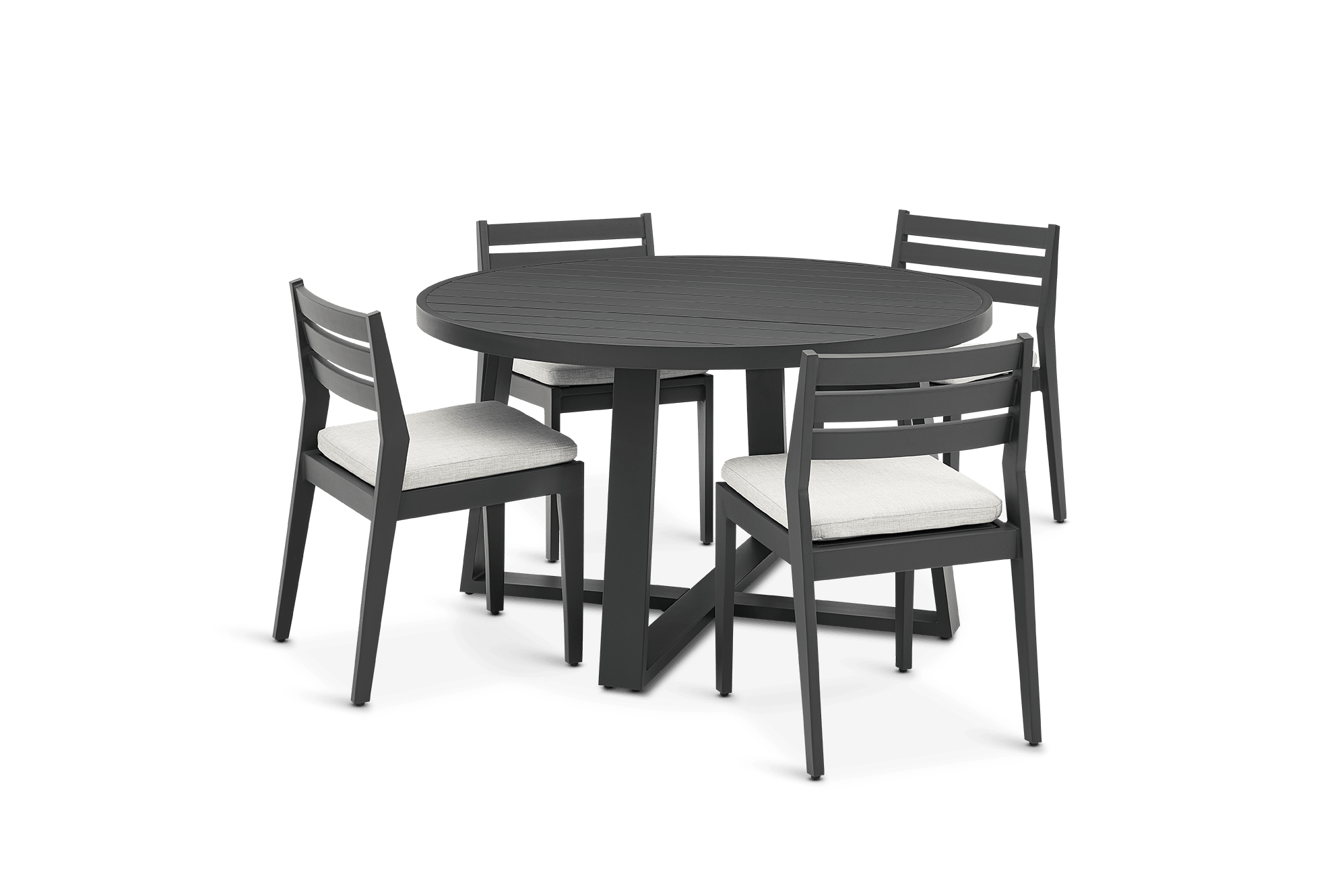 Rio Outdoor Round Dining Table with 4 Chairs Set 1