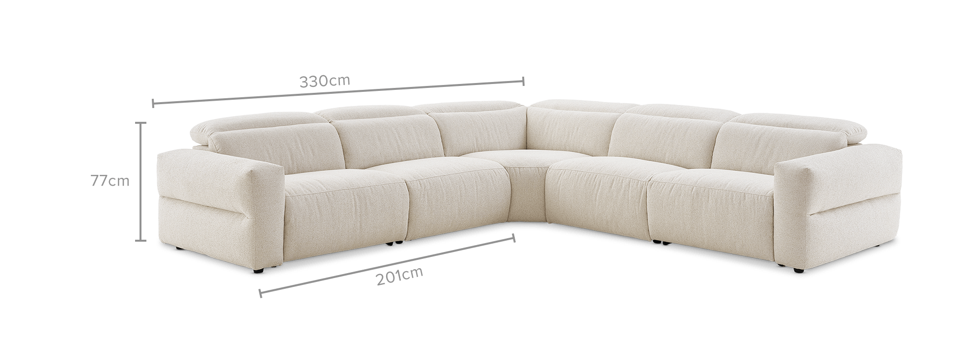 dimension of Jaron Performance Fabric Recliner L-Shaped Sectional Sofa