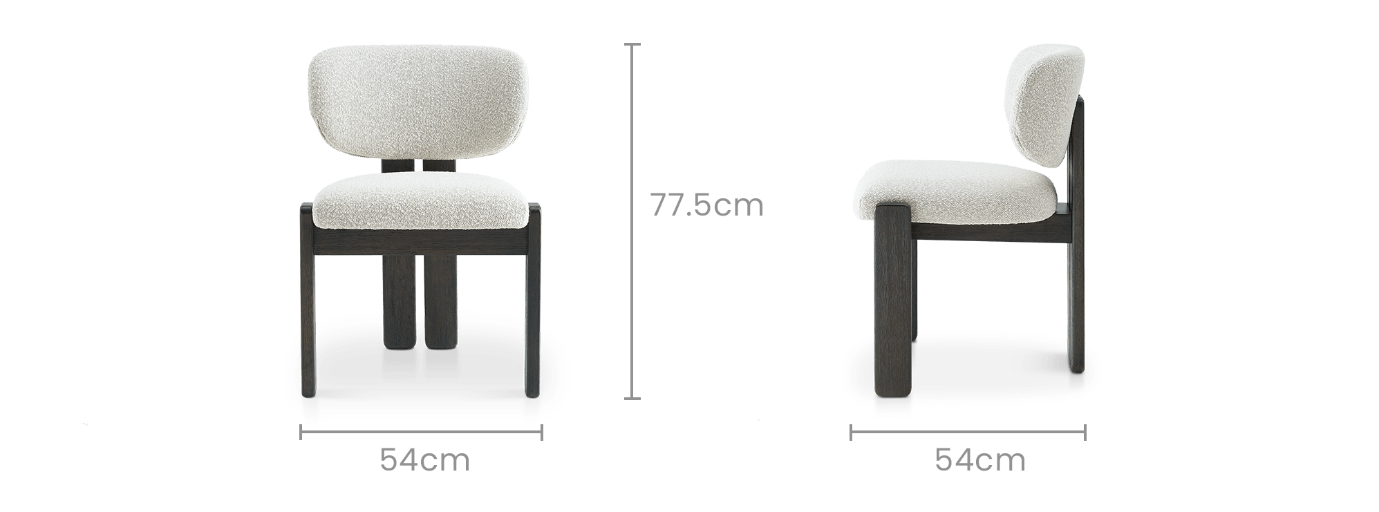 dimension of Oslo Performance Bouclé Armless Chair