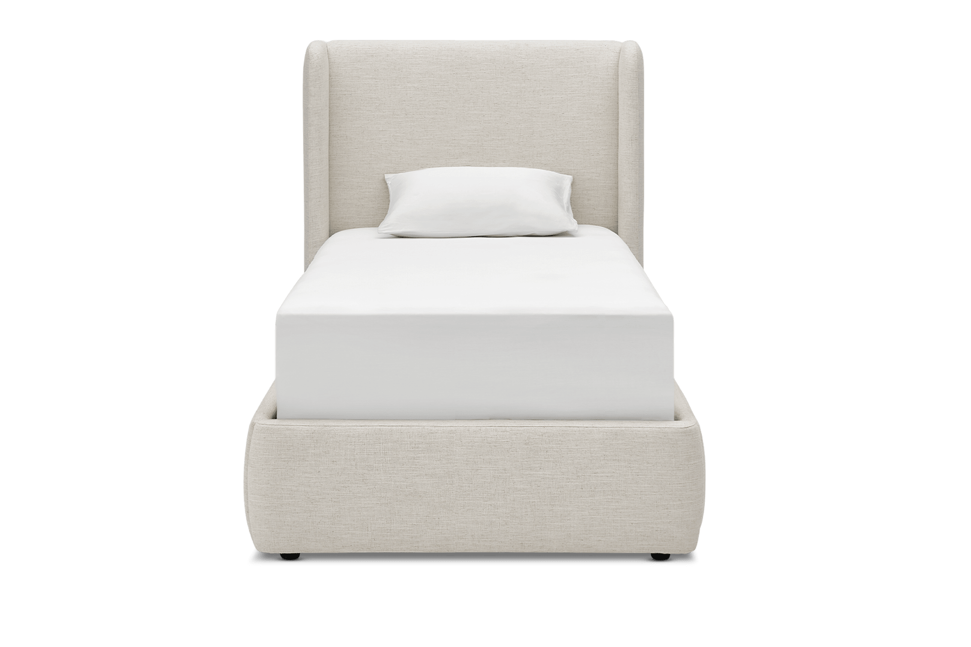 Dalton Single Storage Bed, (Textured Linen Weave) Cream