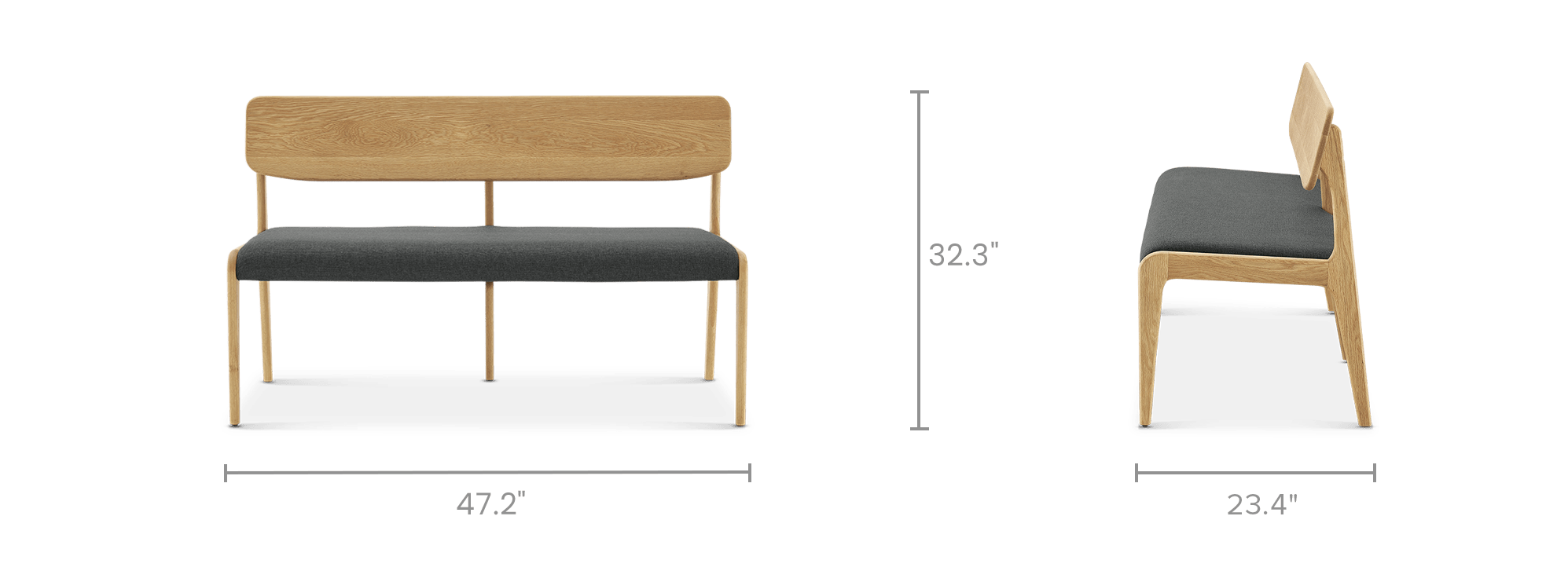 dimension of Vincent Dining Bench