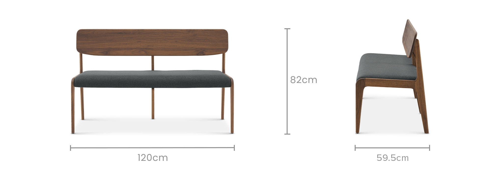 dimension of Vincent Dining Bench