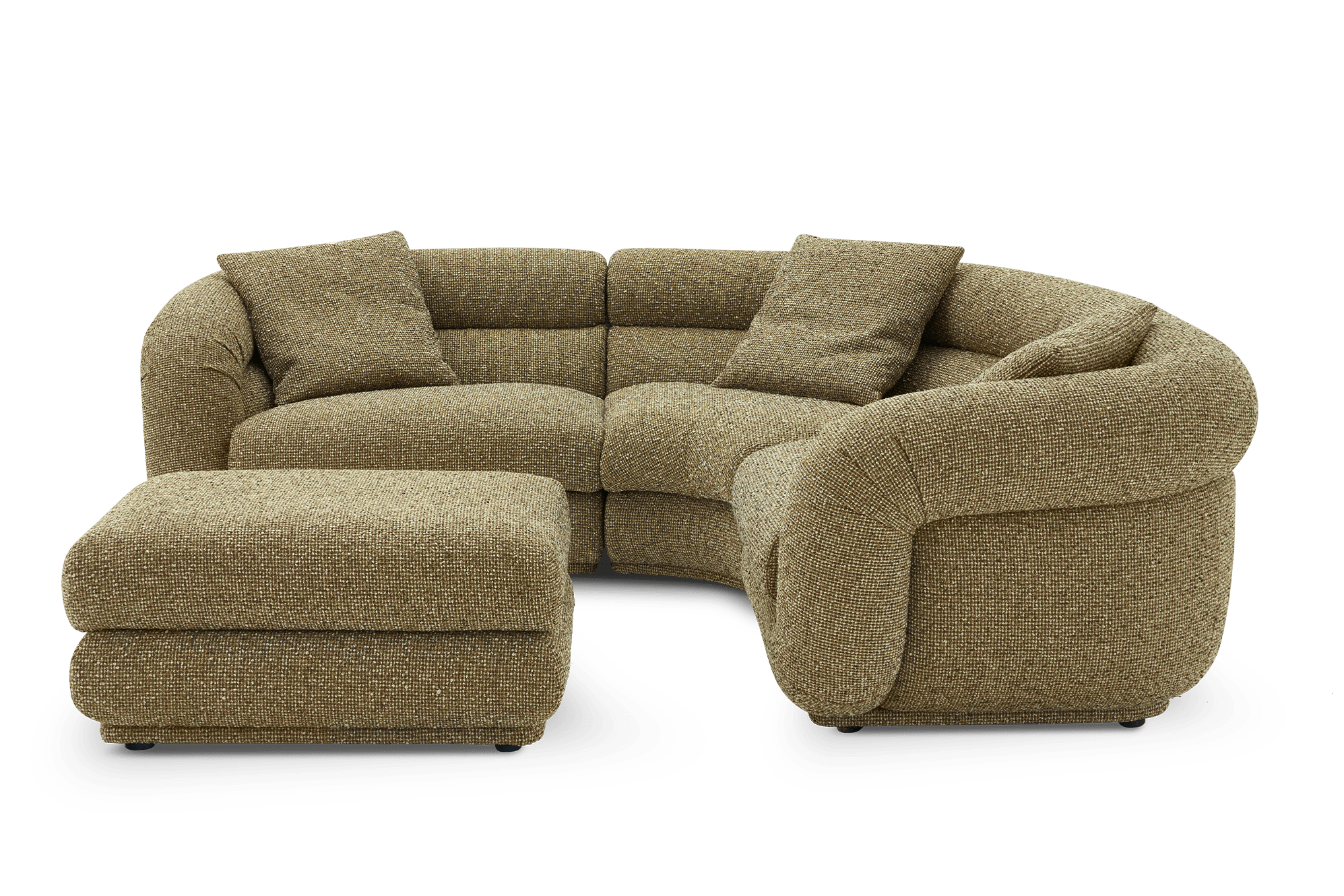 Solari Performance Fabric Sectional Sofa with Ottoman 1