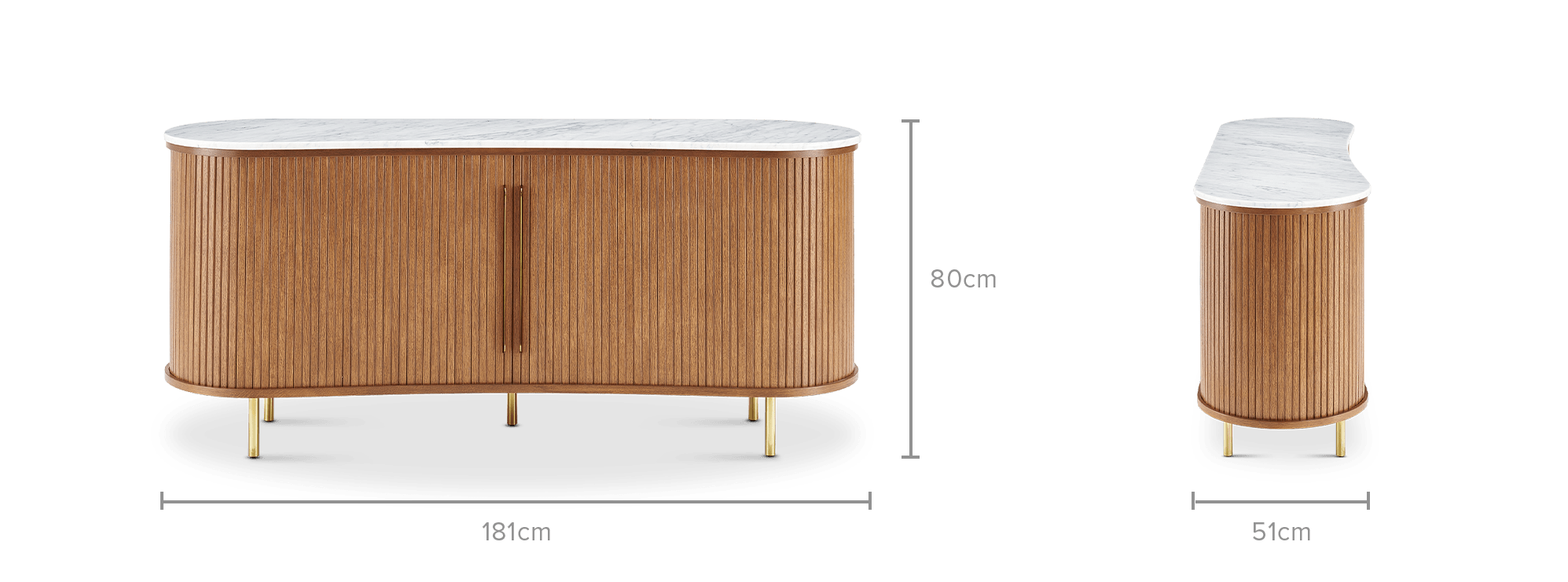 dimension of Harper Marble Sideboard
