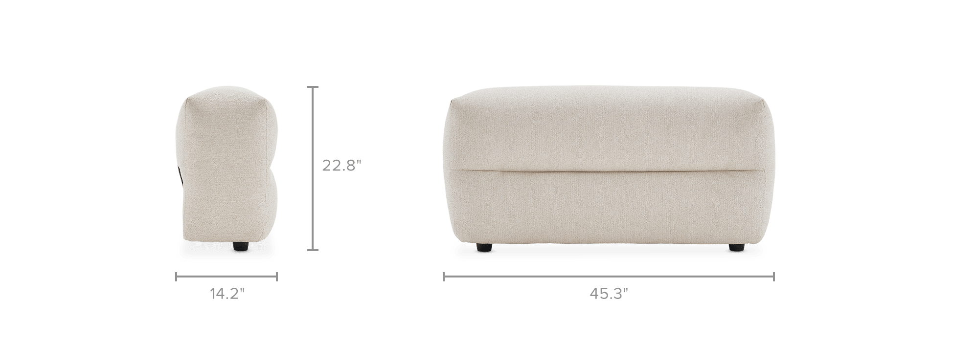 dimension of Jaron Performance Fabric Arm