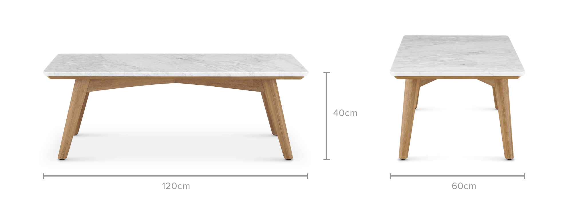 dimension of Seb Rectangular Marble Coffee Table