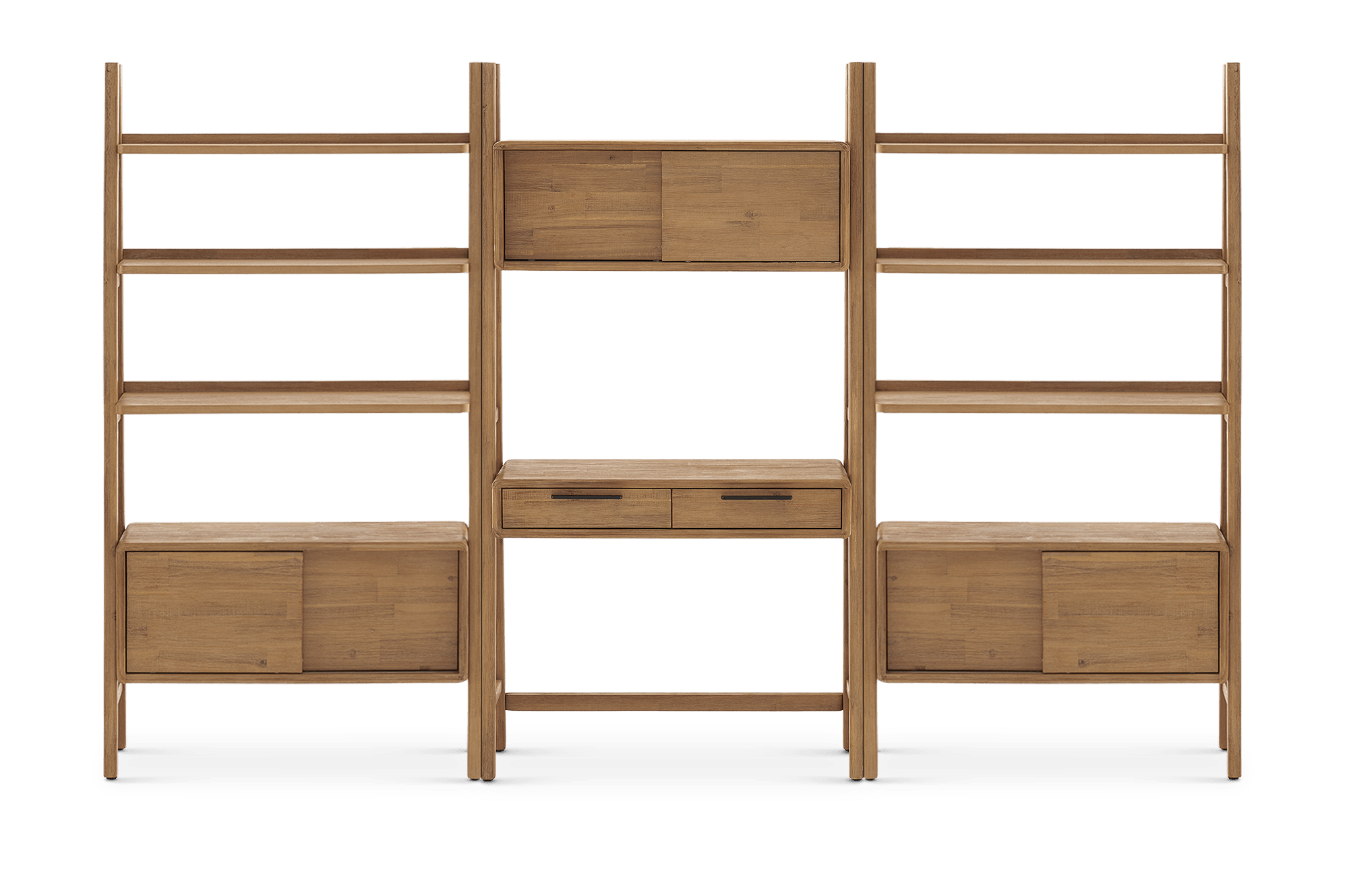 Seb Wall Desk with Bookshelf Set 1