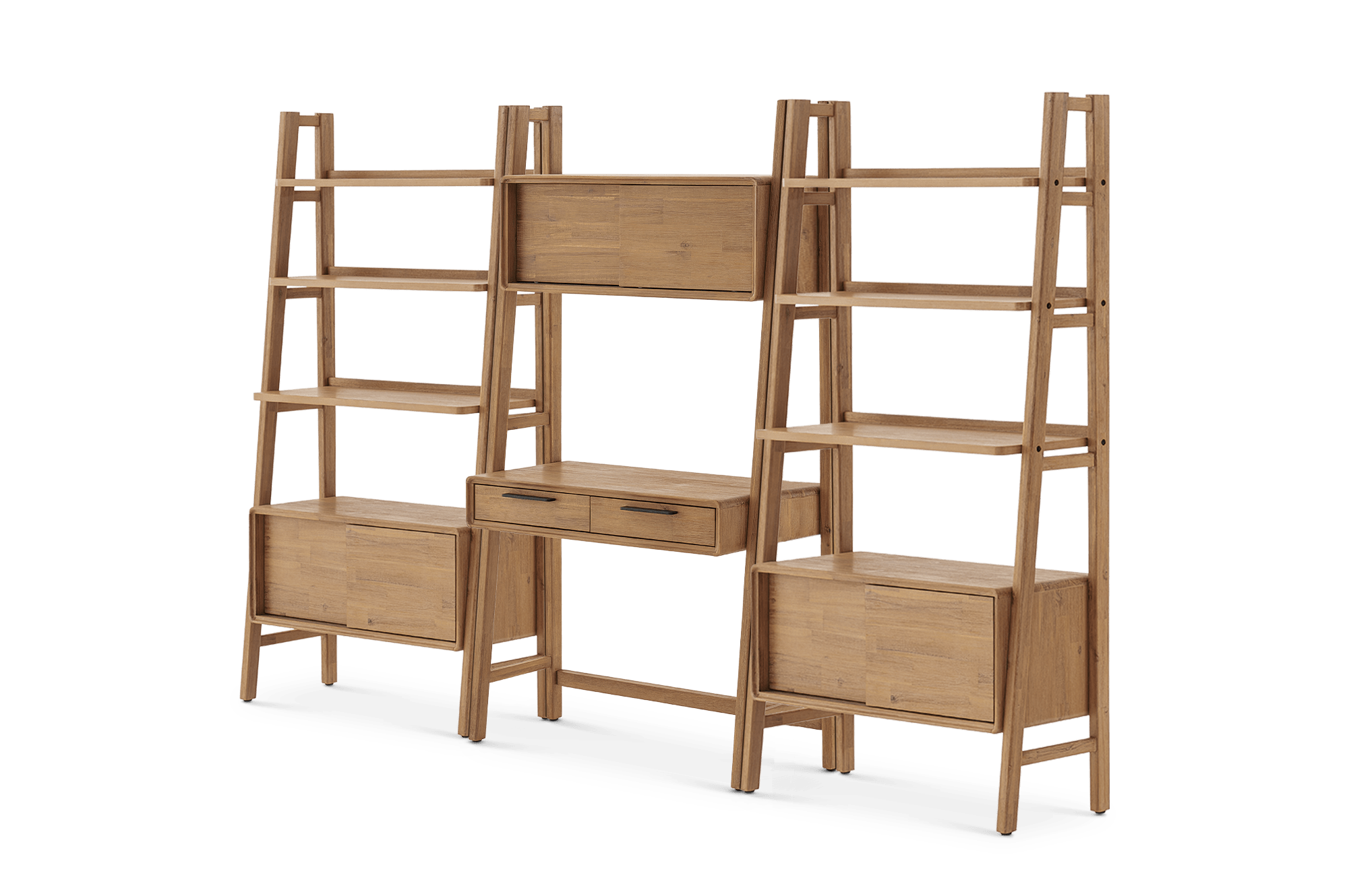 Seb Wall Desk with Bookshelf Set 6