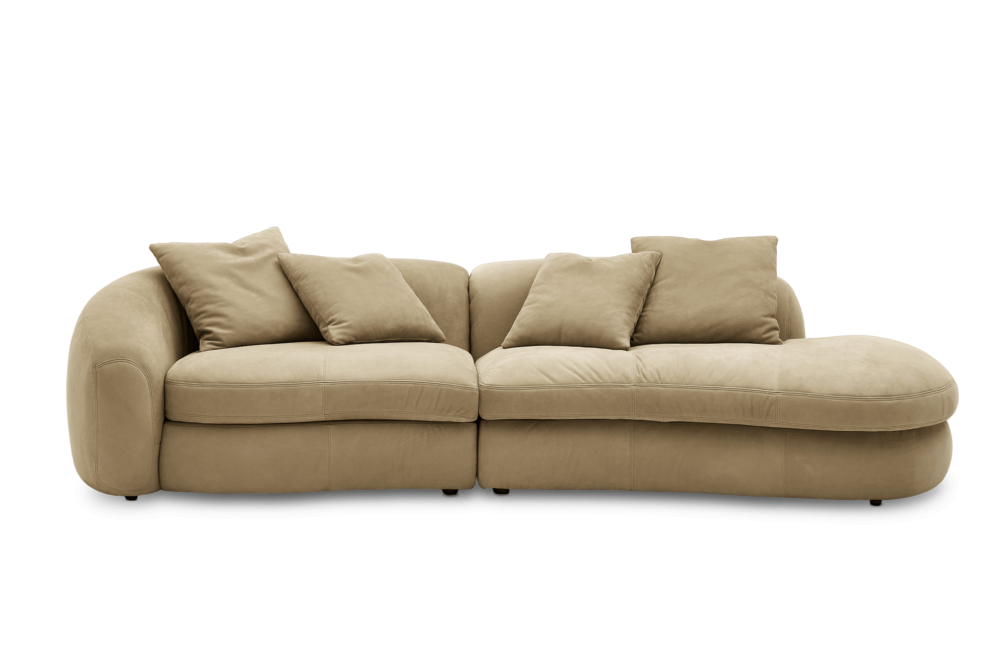 Fable Leather Side Chaise Sofa Right Facing, (Nubuck Classico) Tan