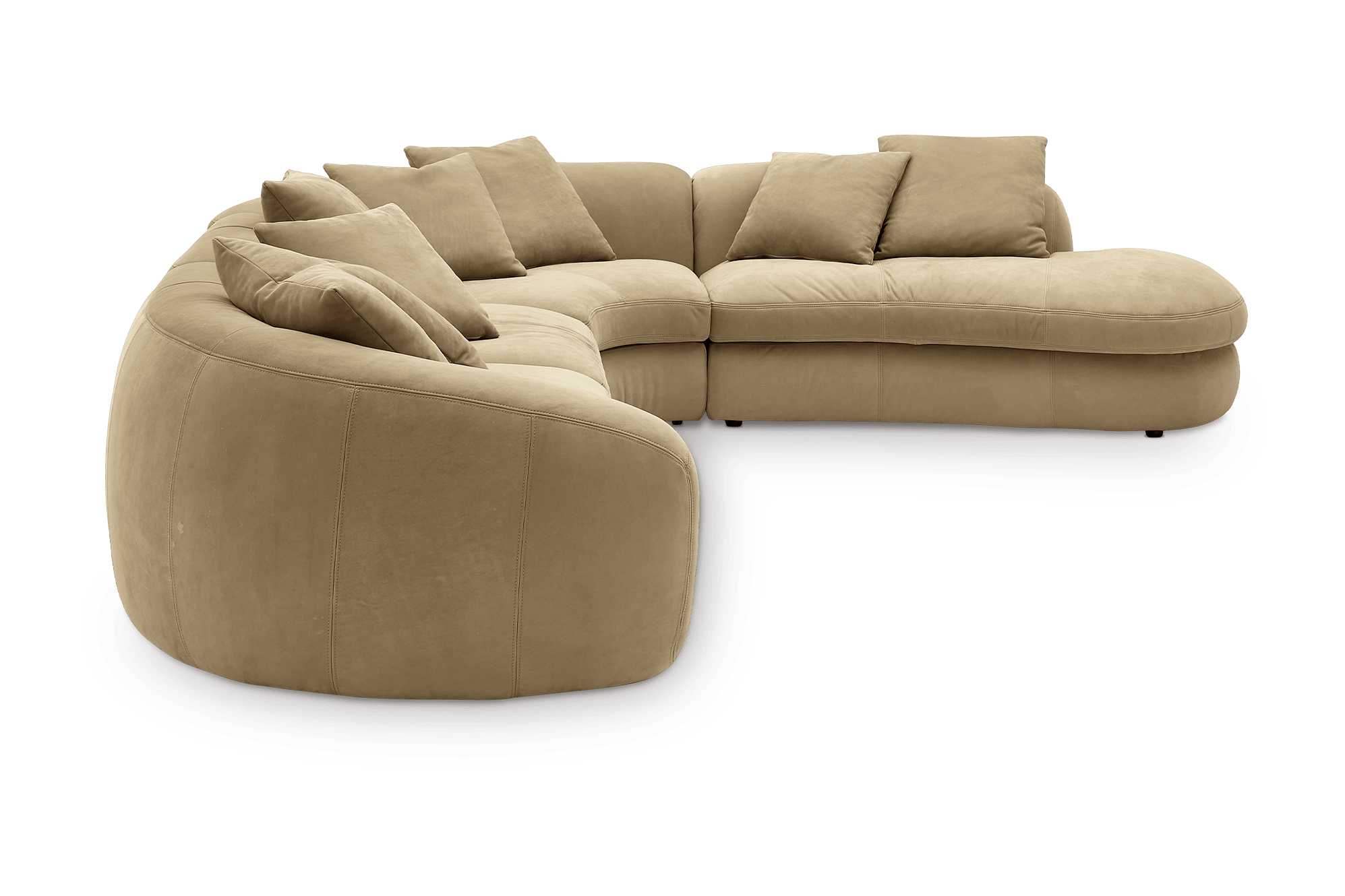 Fable Leather Extended Chaise Sectional Sofa 8