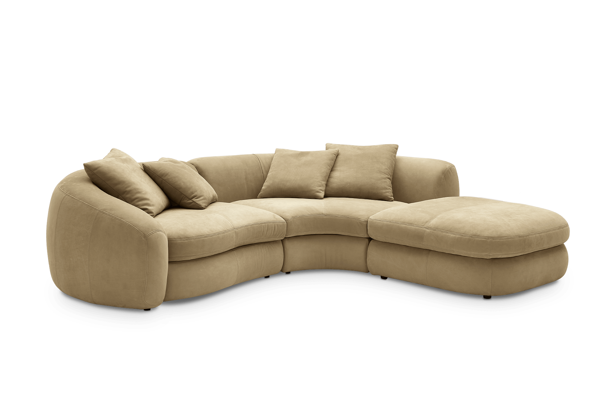 Fable Leather Single Arm Sectional Sofa Right Facing, (Nubuck Classico) Tan
