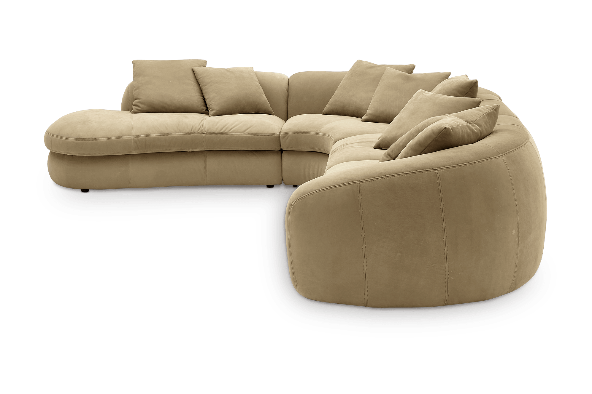 Fable Leather Extended Chaise Sectional Sofa 9