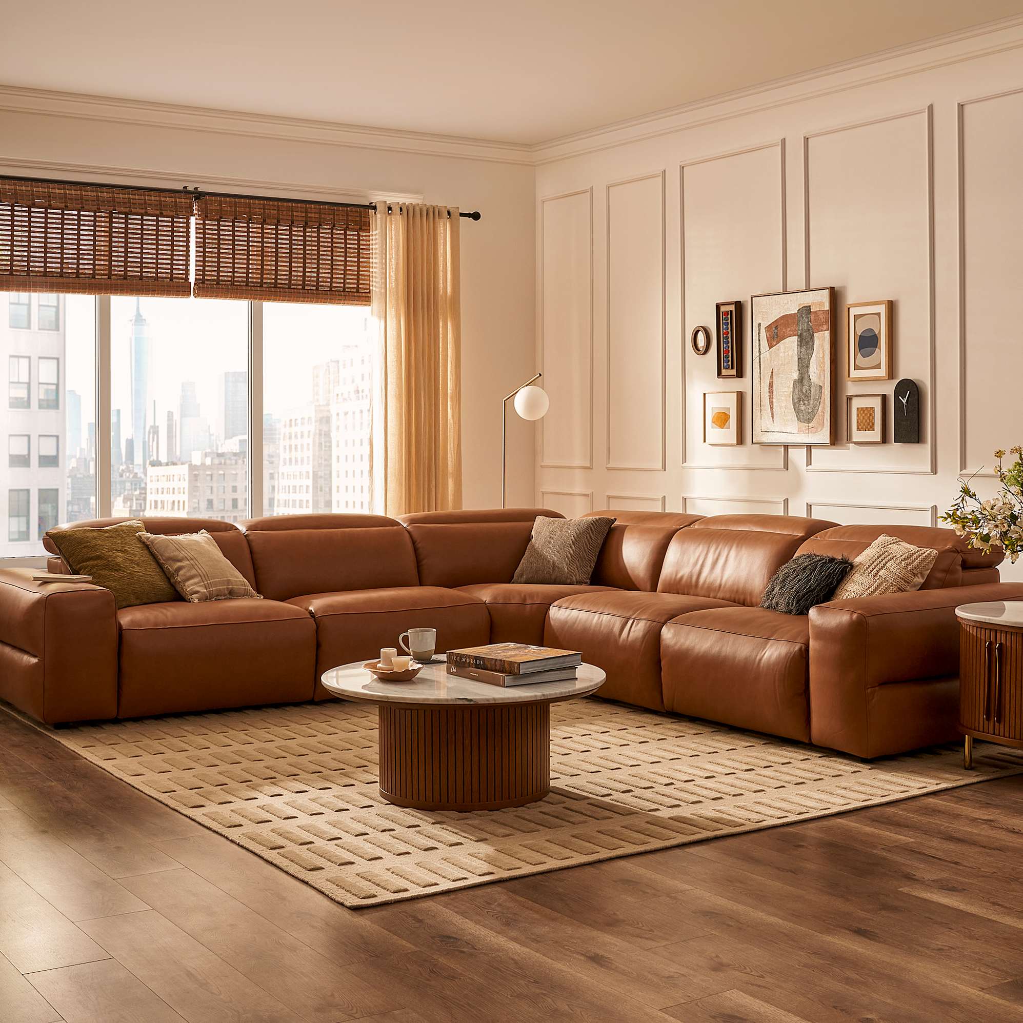 Jaron Leather Motion Recliner Armless Sofa 4