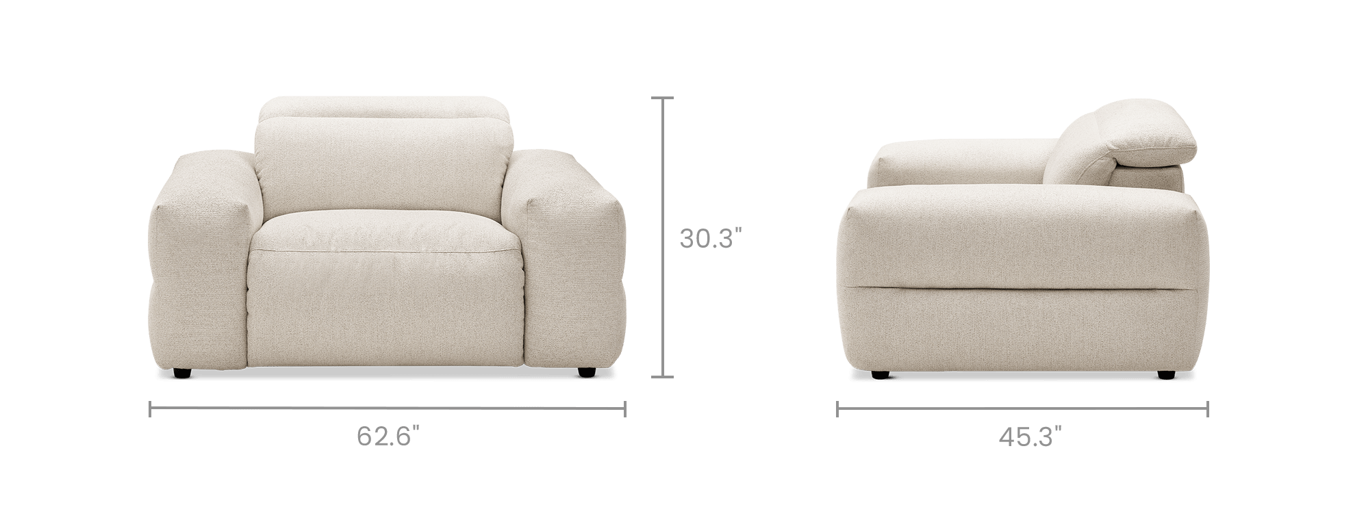 dimension of Jaron Performance Fabric Recliner Armchair