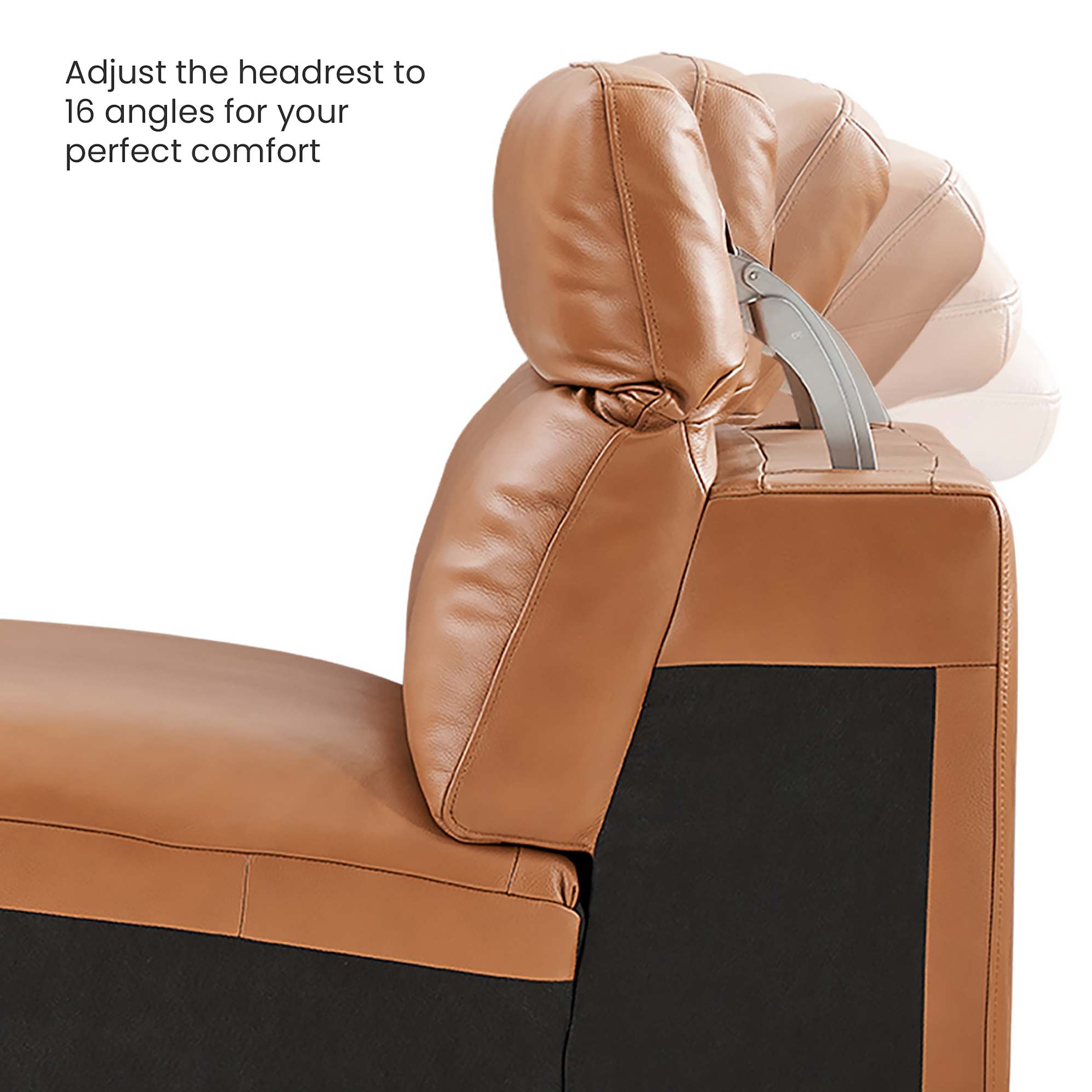 Jaron Leather Recliner L-Shaped Sectional Sofa 7