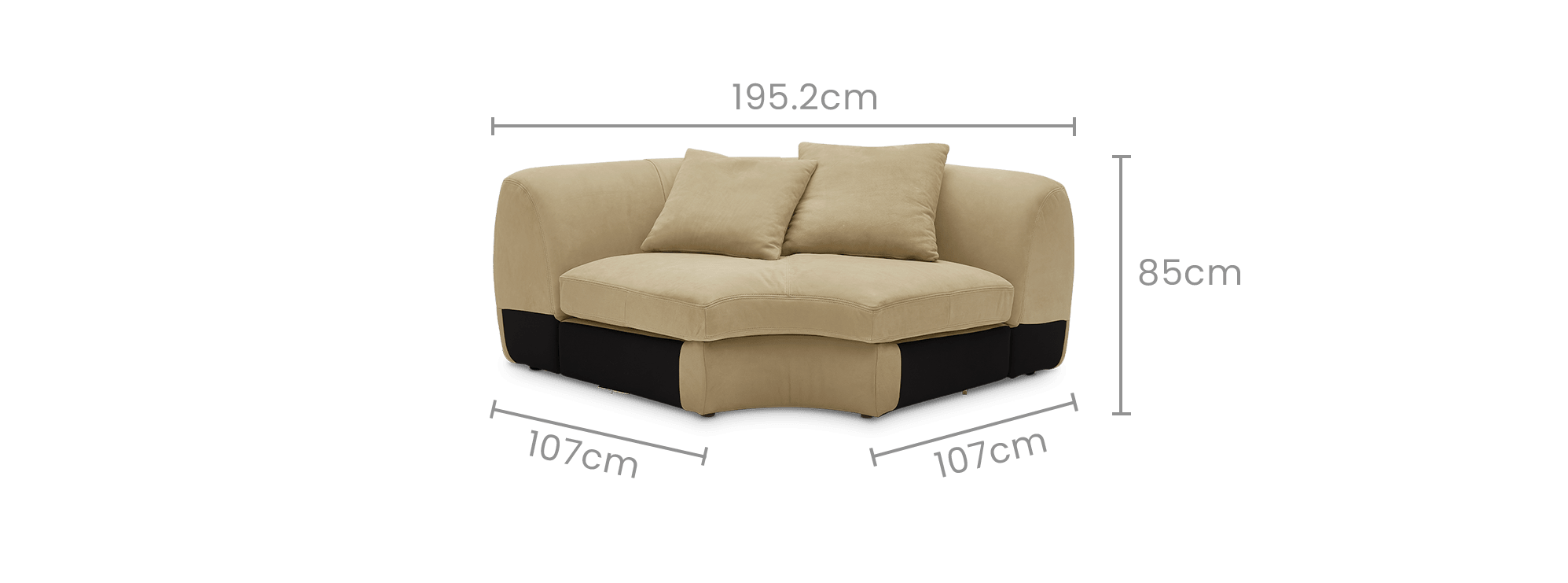 dimension of Fable Leather Corner Sofa