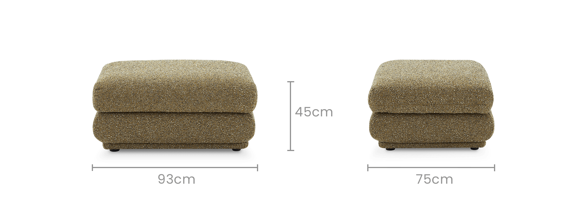 dimension of Solari Performance Fabric Ottoman