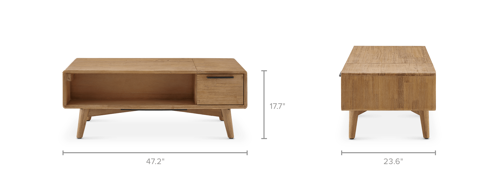 dimension of Seb Lift Top Coffee Table, Large