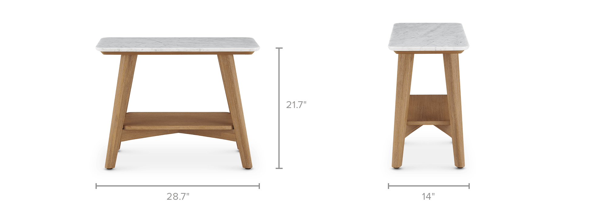 dimension of Seb Marble Side Table