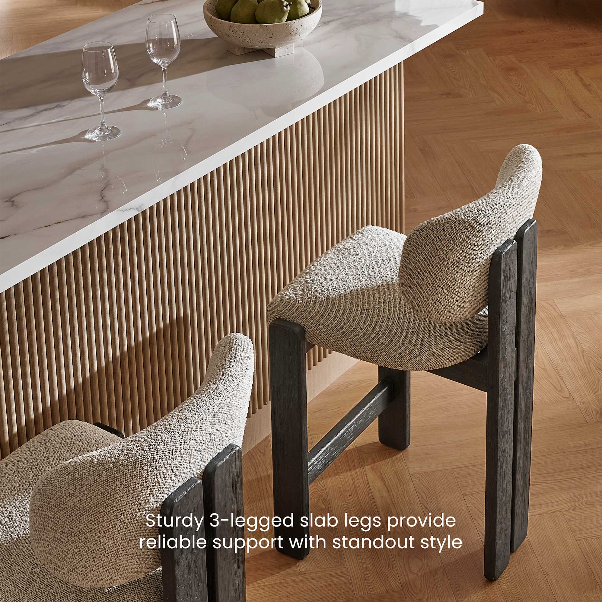 Oslo Performance Bouclé Armless Chair 5
