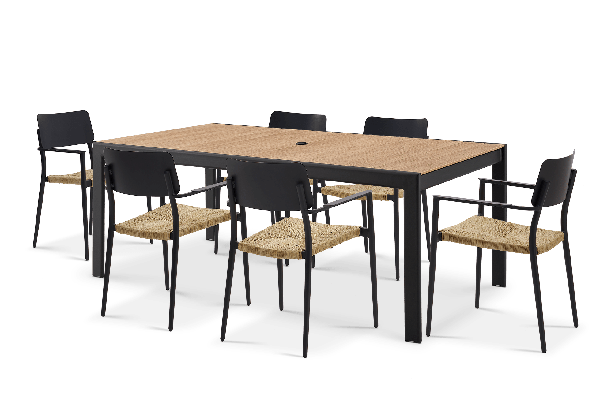 Sorrento Outdoor Dining Table with 6 Newport Outdoor Chairs 0