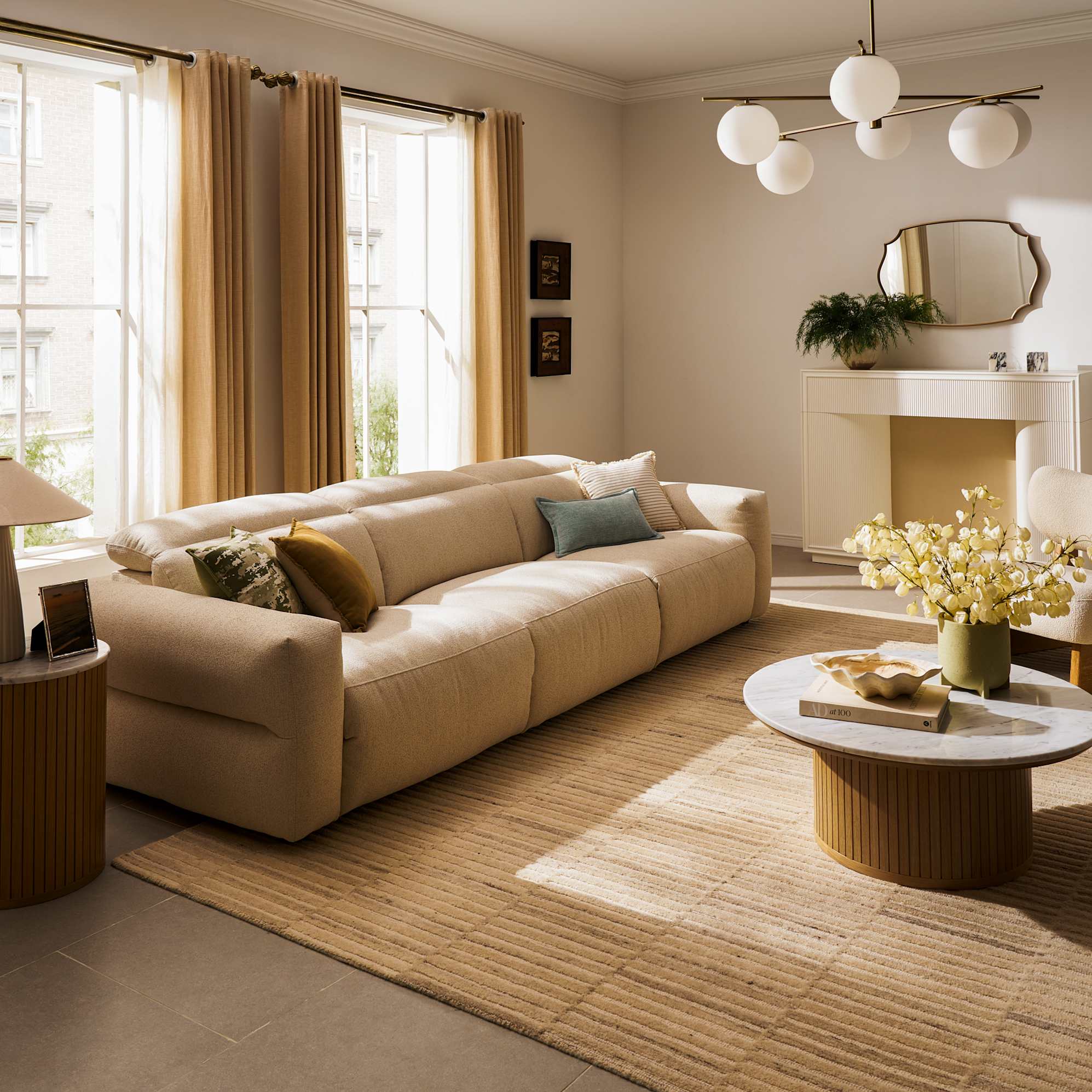 Jaron Performance Fabric Recliner Extended 3 Seater Sofa 4