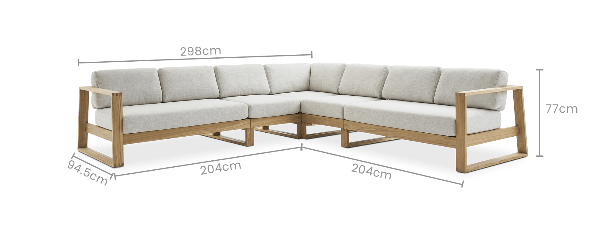 dimension of Rio Outdoor Extended L-Shape Sectional Sofa